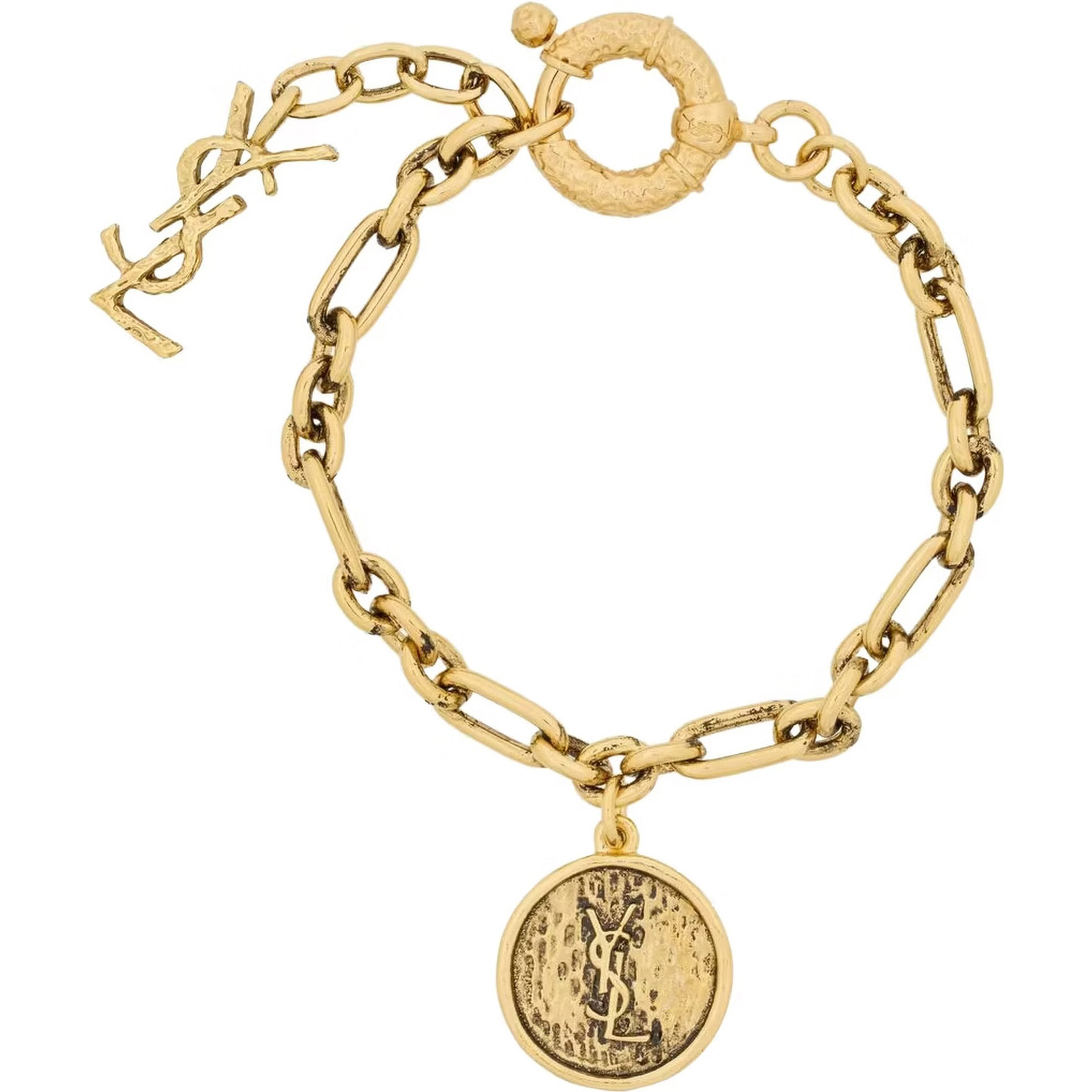 Gold-colored Chain Bracelet with Cassandre Charm in Brass for Women