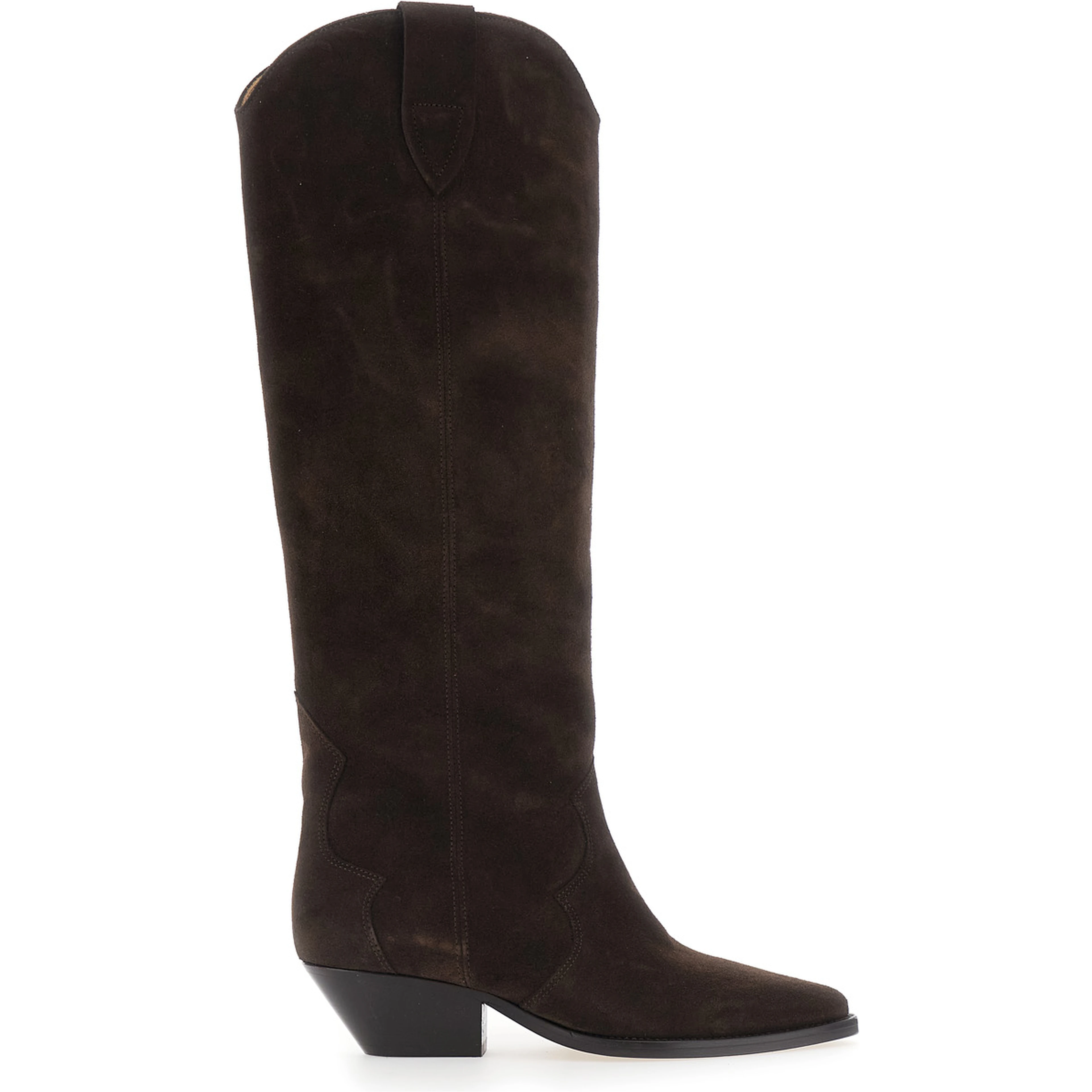 Denvee Brown Boots with Medium Heel in Suede for Women