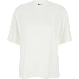 White Womens Oversized Crew Neck T-Shirt in Cotton Blend
