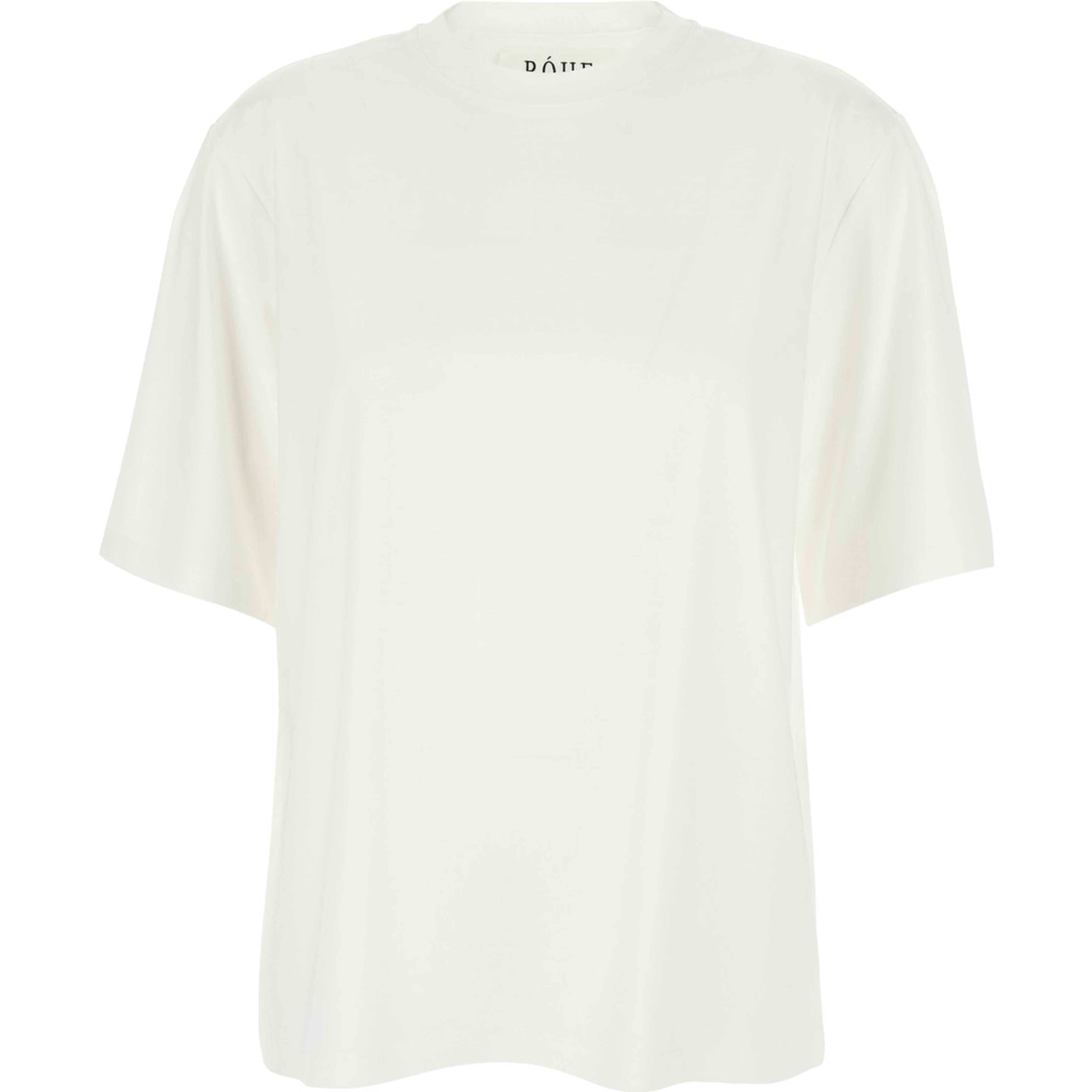 White Womens Oversized Crew Neck T-Shirt in Cotton Blend