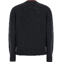 OTIS Grey Sweater with Contrasting Collar in Cashmere for Women