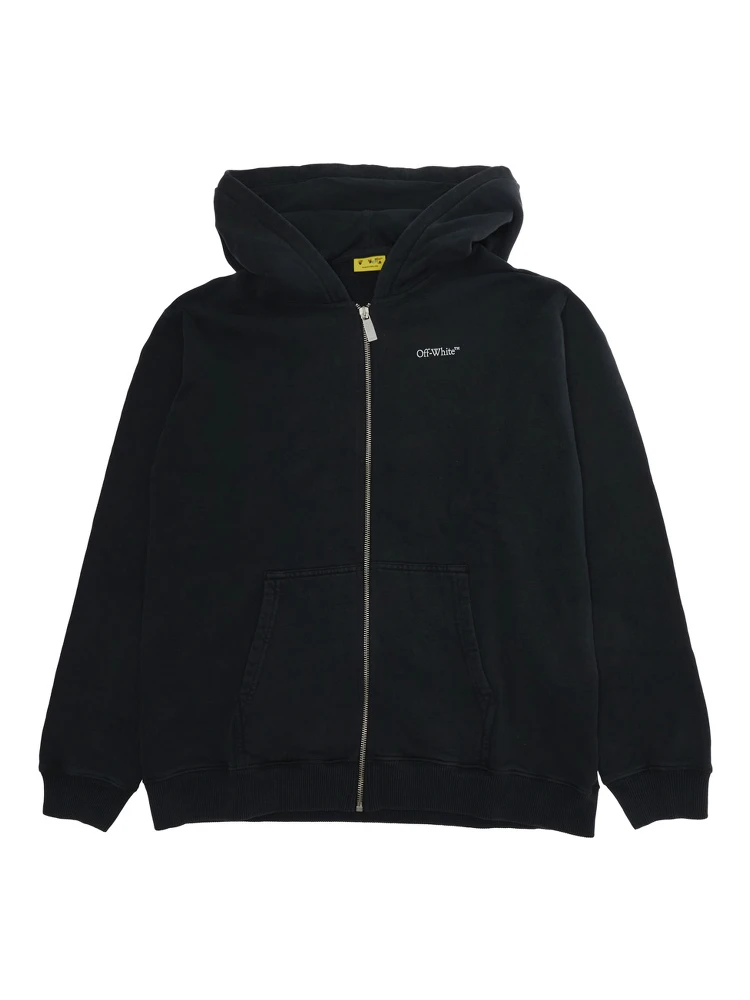ARROWMONOGRAMHOODIEZIPUP is a hoodie with a zip made of Cotton and Black for boy