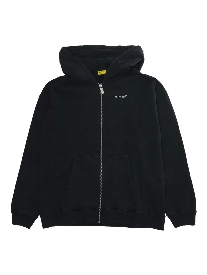 ARROWMONOGRAMHOODIEZIPUP is a hoodie with a zip made of Cotton and Black for boy