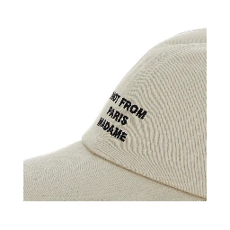 Baseball Cap La Casquette Slogan with Cotton Embroidery Beige Men