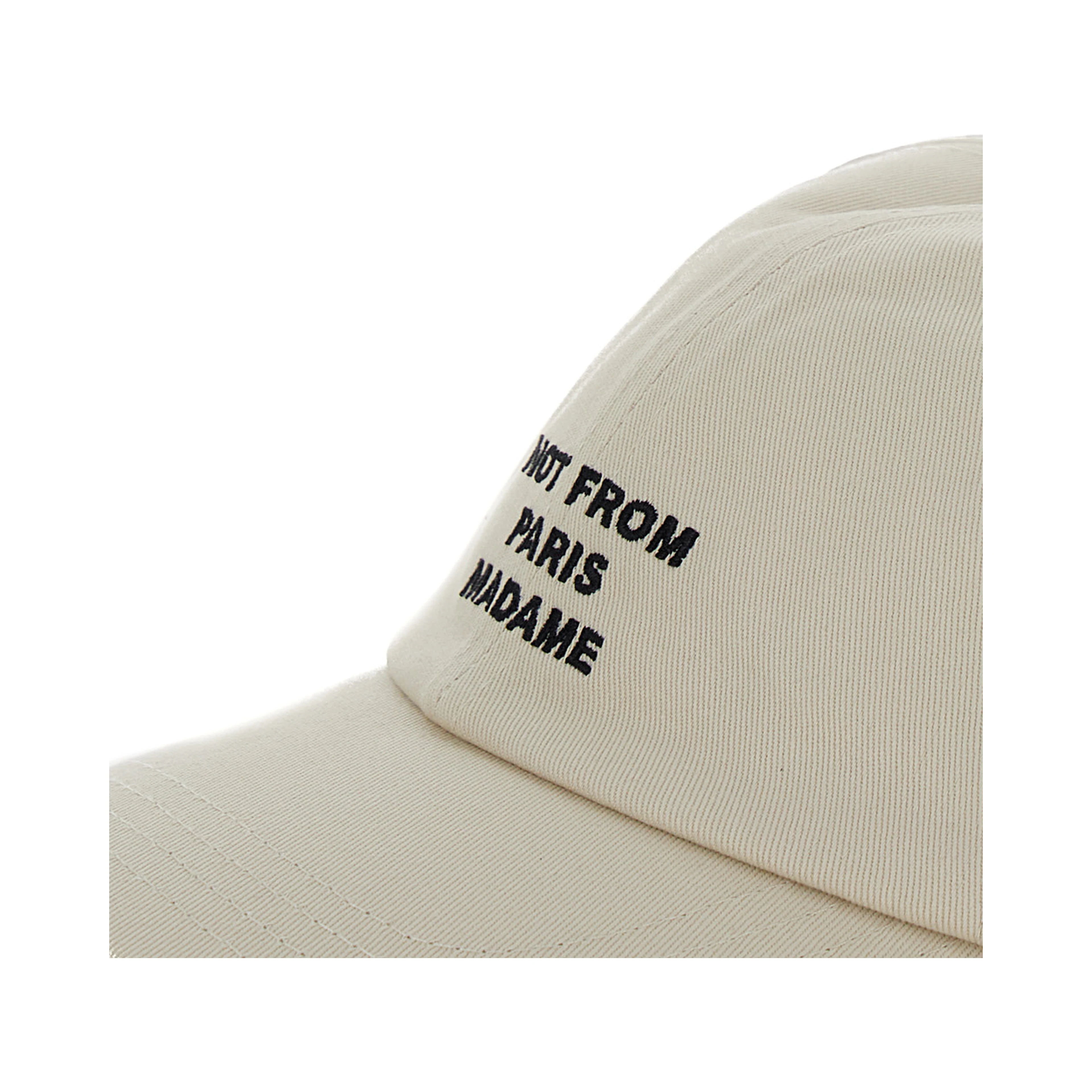 Baseball Cap La Casquette Slogan with Cotton Embroidery Beige Men