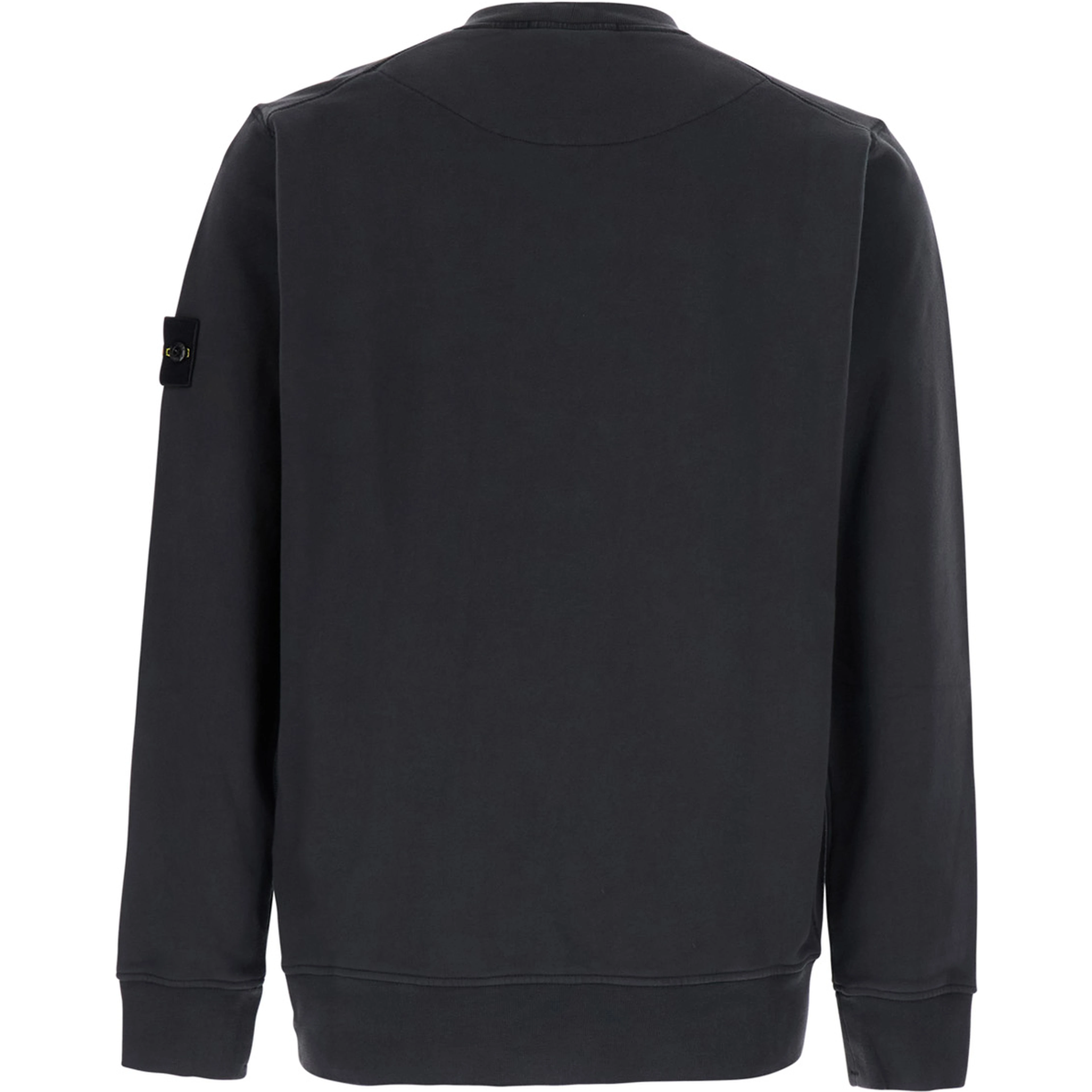 Gray Crewneck sweatshirt with logo patch on the sleeve in cotton for men