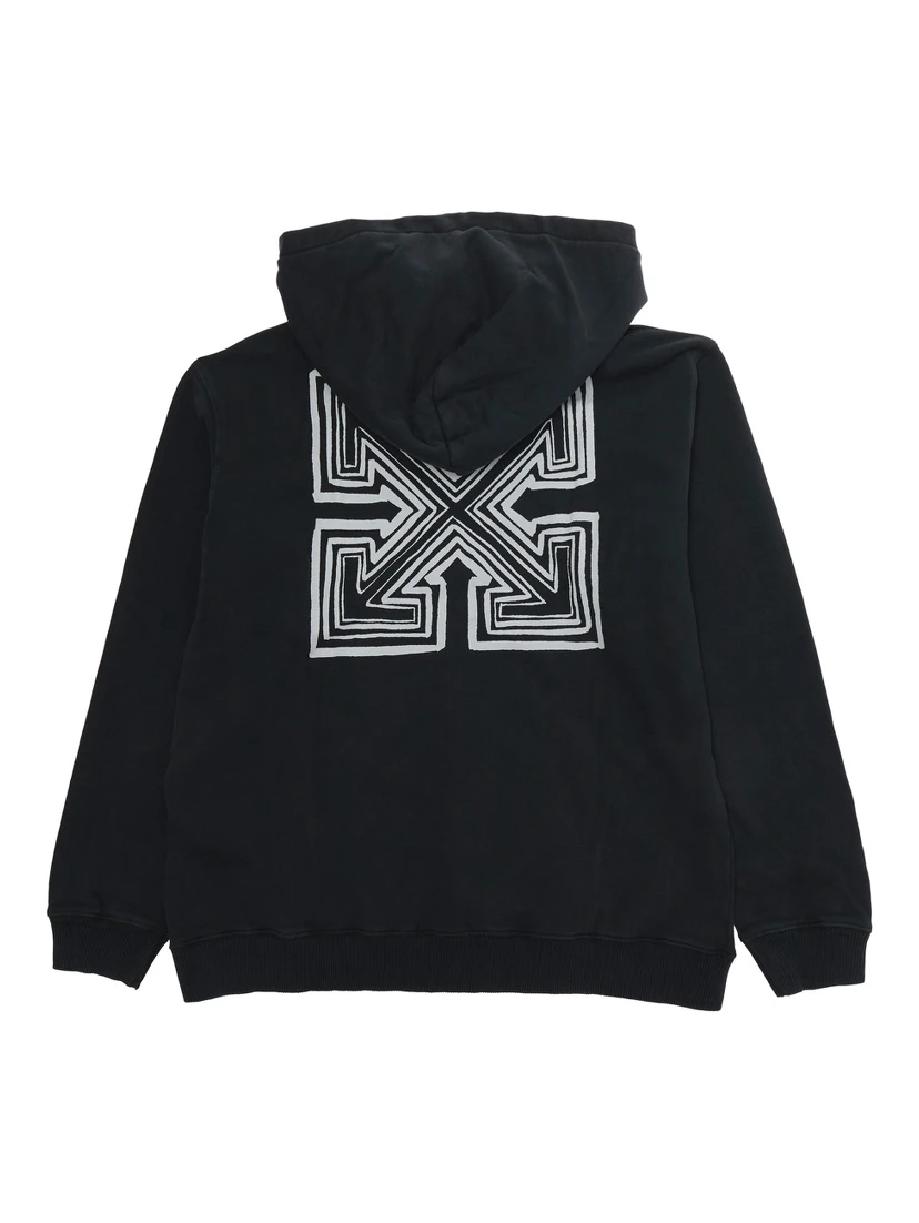 هودي ARROWMONOGRAMHOODIEZIPUP هو هودي بسحاب مصنوع من القطن باللون الأسود للأولاد