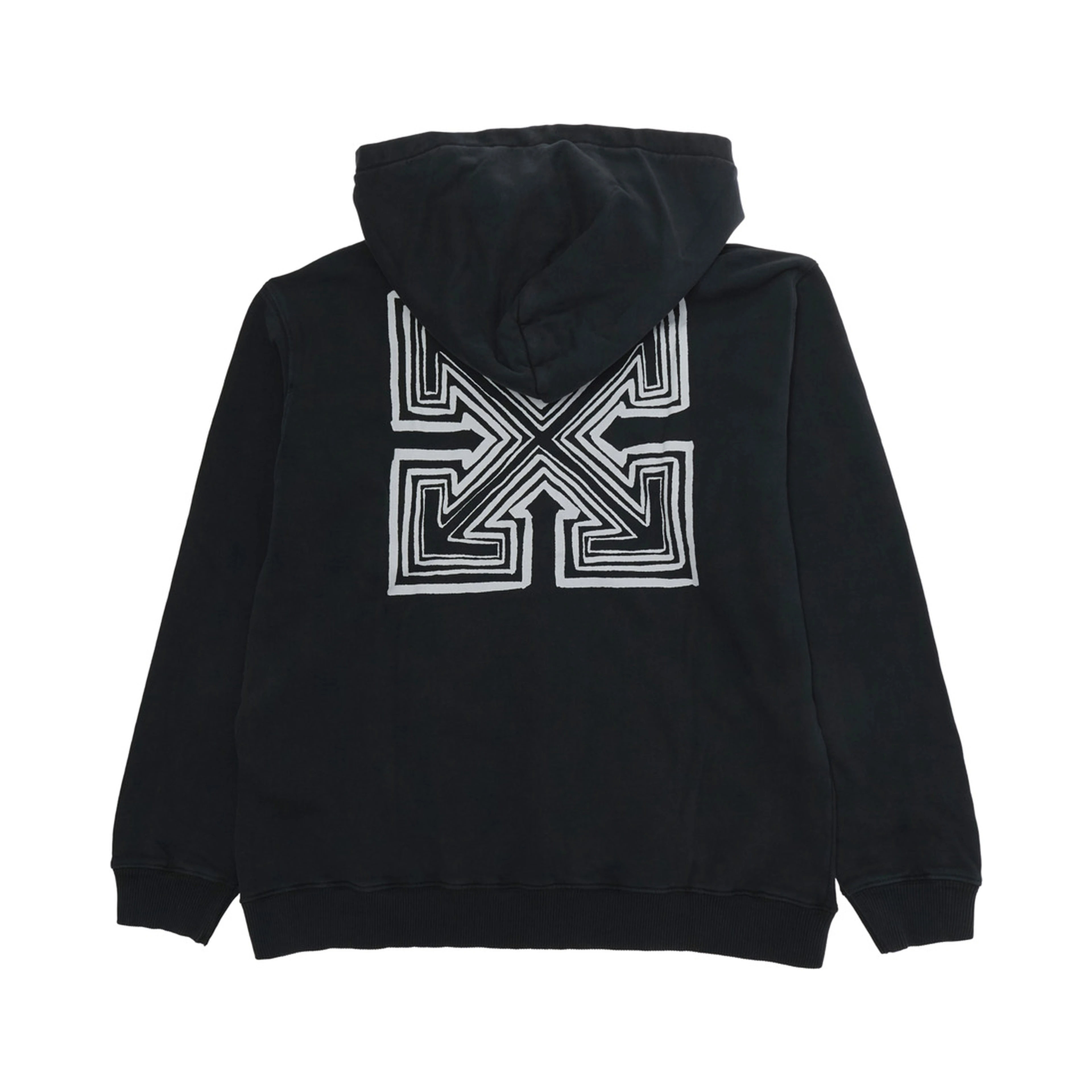 ARROWMONOGRAMHOODIEZIPUP is a hoodie with a zip made of Cotton and Black for boy