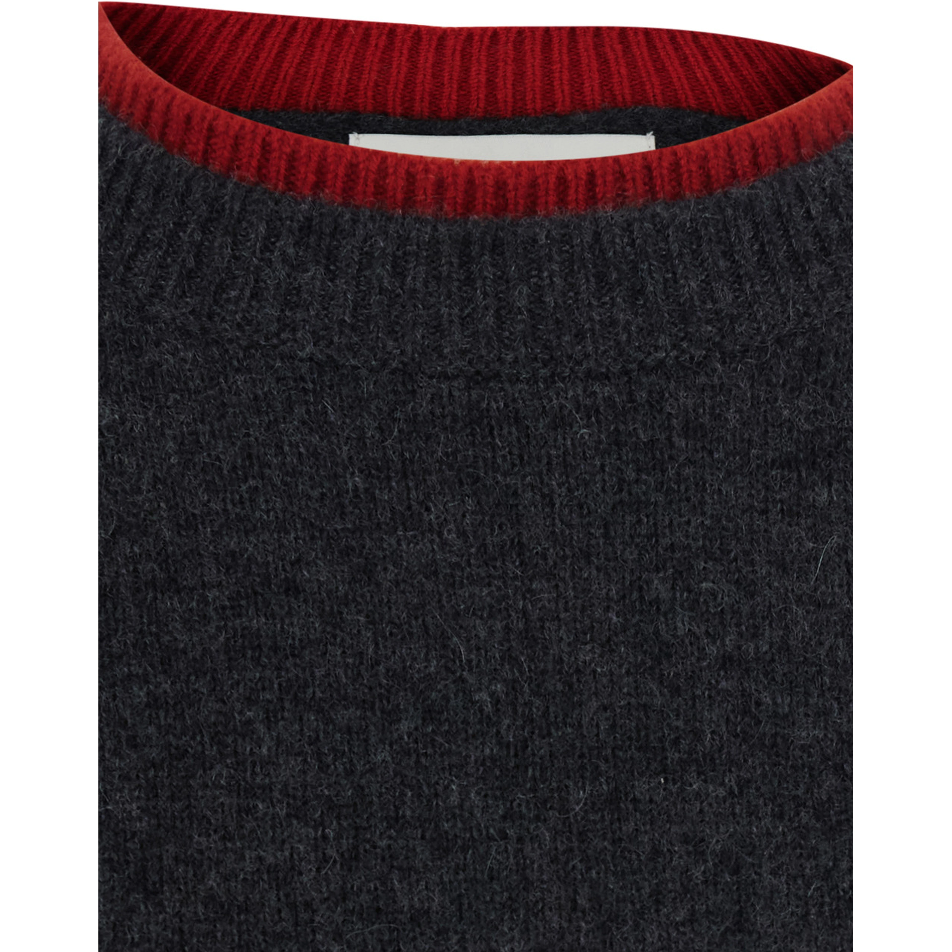 OTIS Grey Sweater with Contrasting Collar in Cashmere for Women