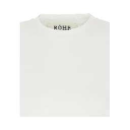 White Womens Oversized Crew Neck T-Shirt in Cotton Blend