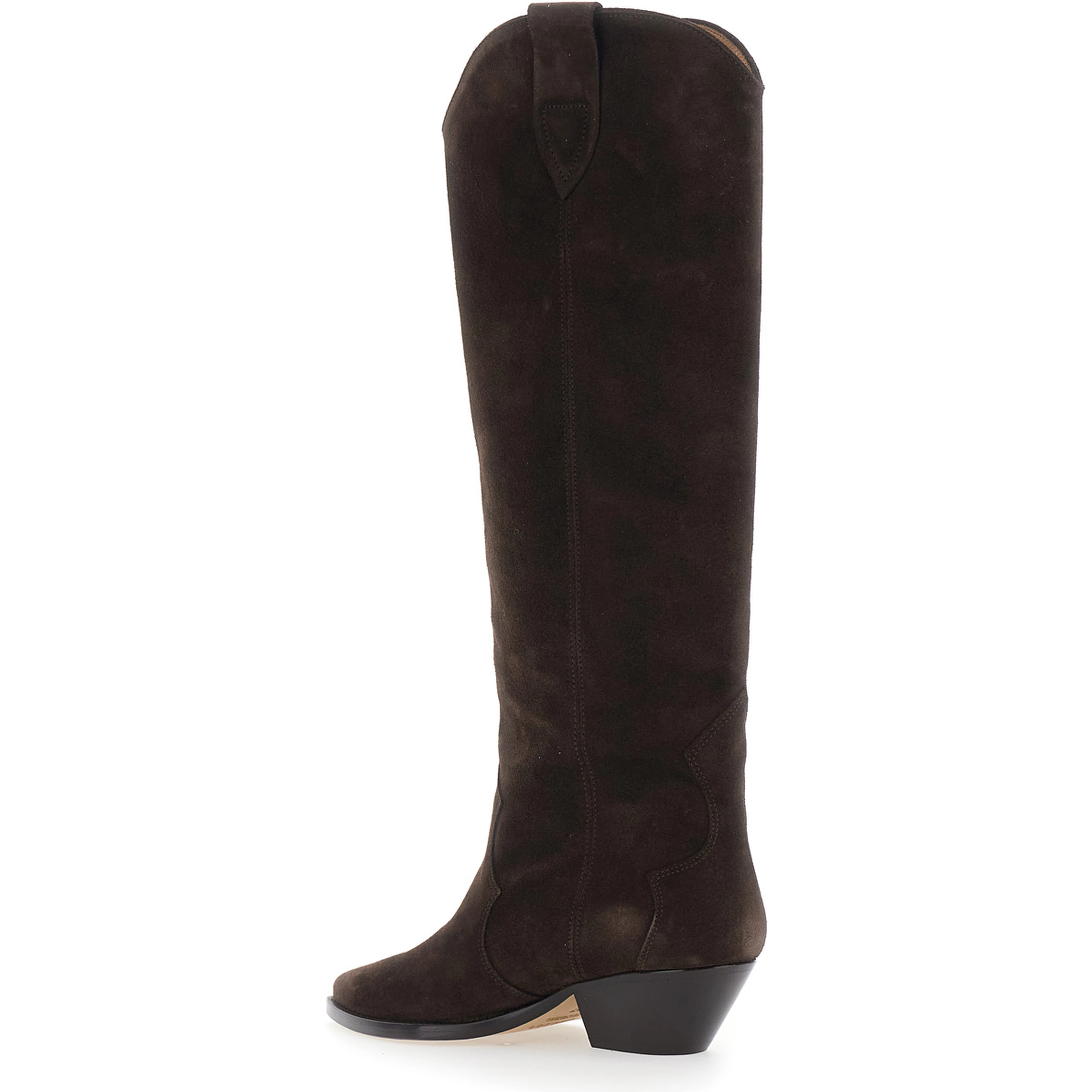 Denvee Brown Boots with Medium Heel in Suede for Women