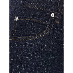 The Off-Duty Drawstring Bow Blue Jeans with Drawstring Waist and Wide Leg in Denim for Women