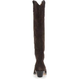 Denvee Brown Boots with Medium Heel in Suede for Women