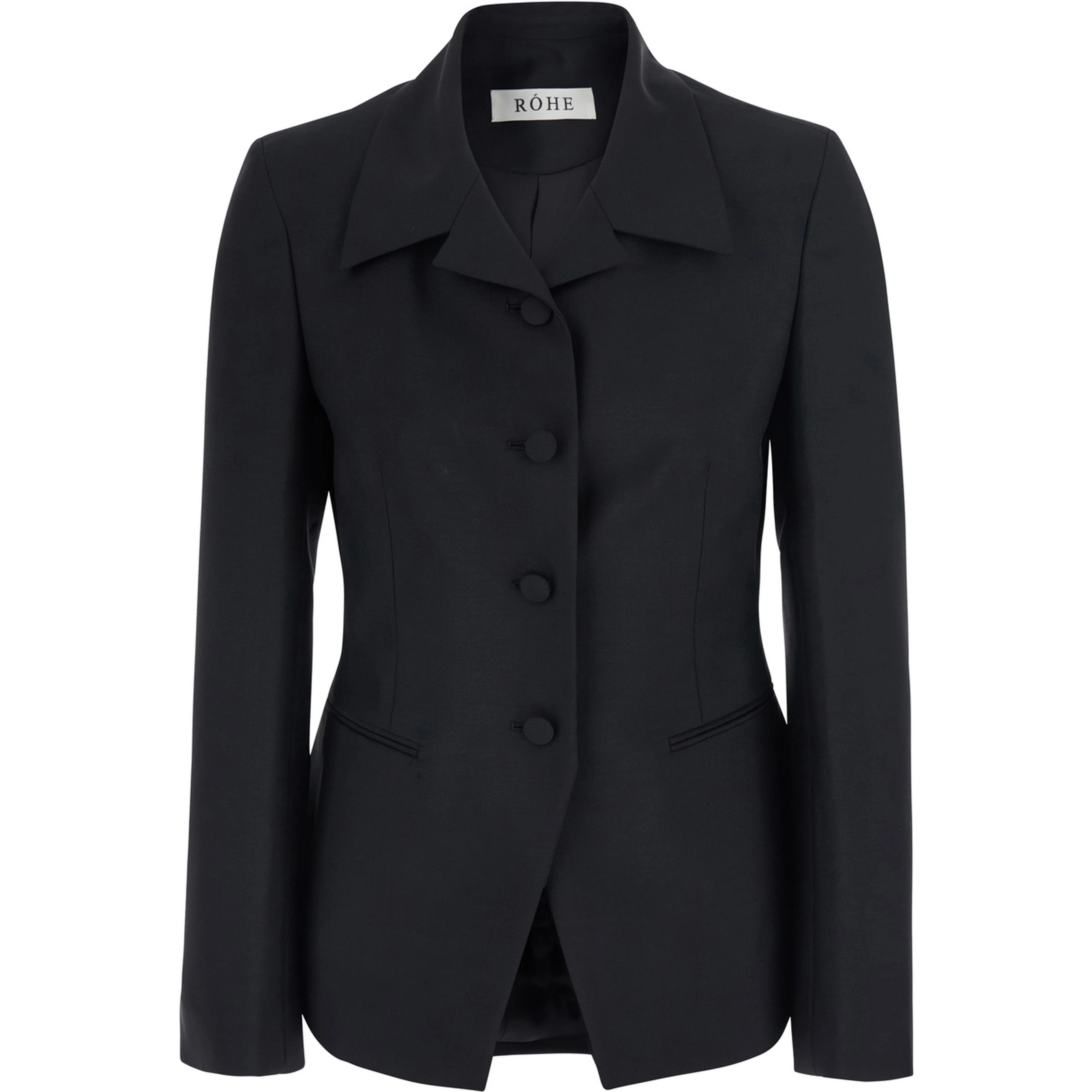 Black Jacket with Notched collar in Wool Blend for Women