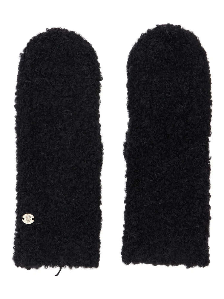 Elissy Gloves in blend of wool with Alpaca and Nylon black unisex