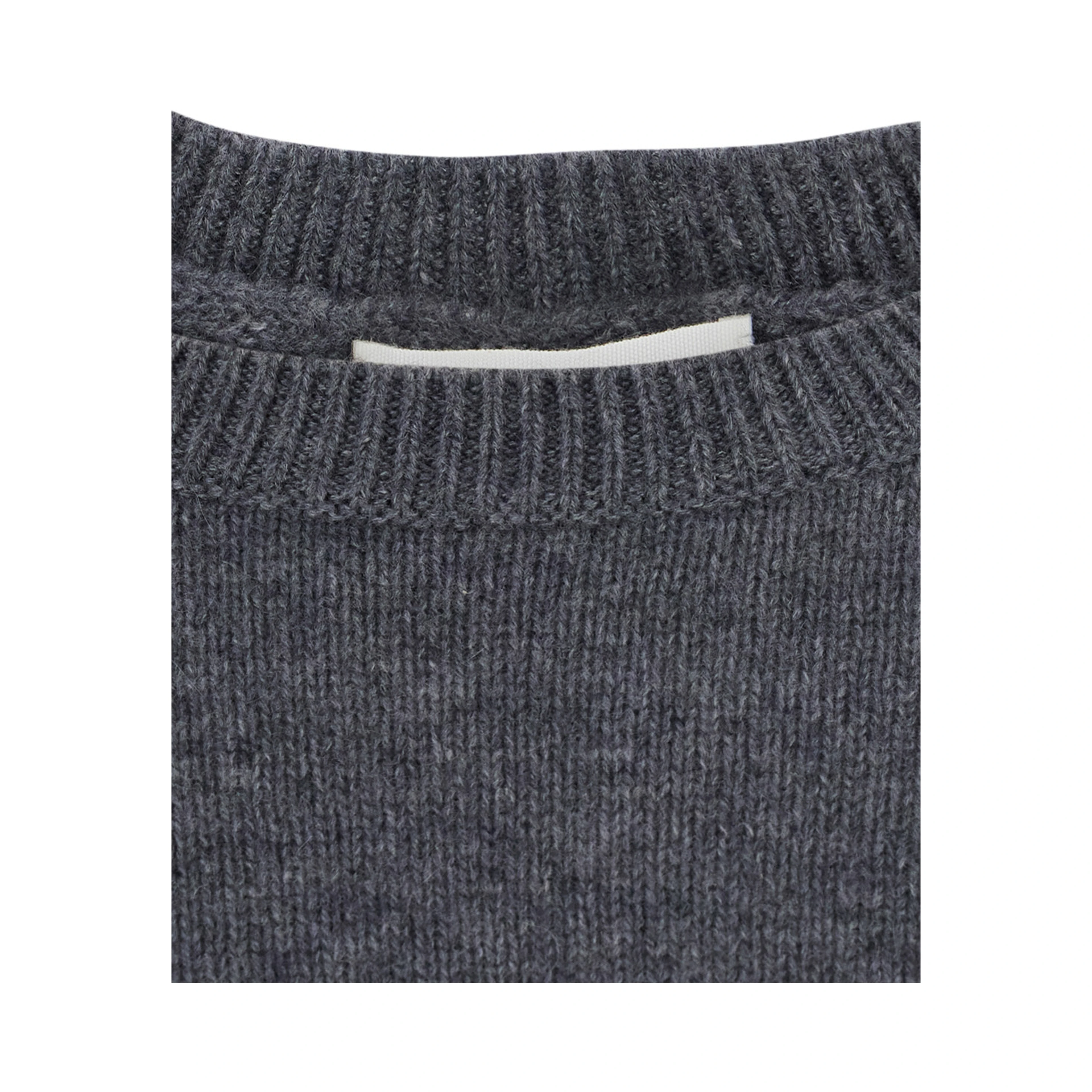 Veira Gray Sweater with Dropped shoulders and ribbed finishes in cashmere for women