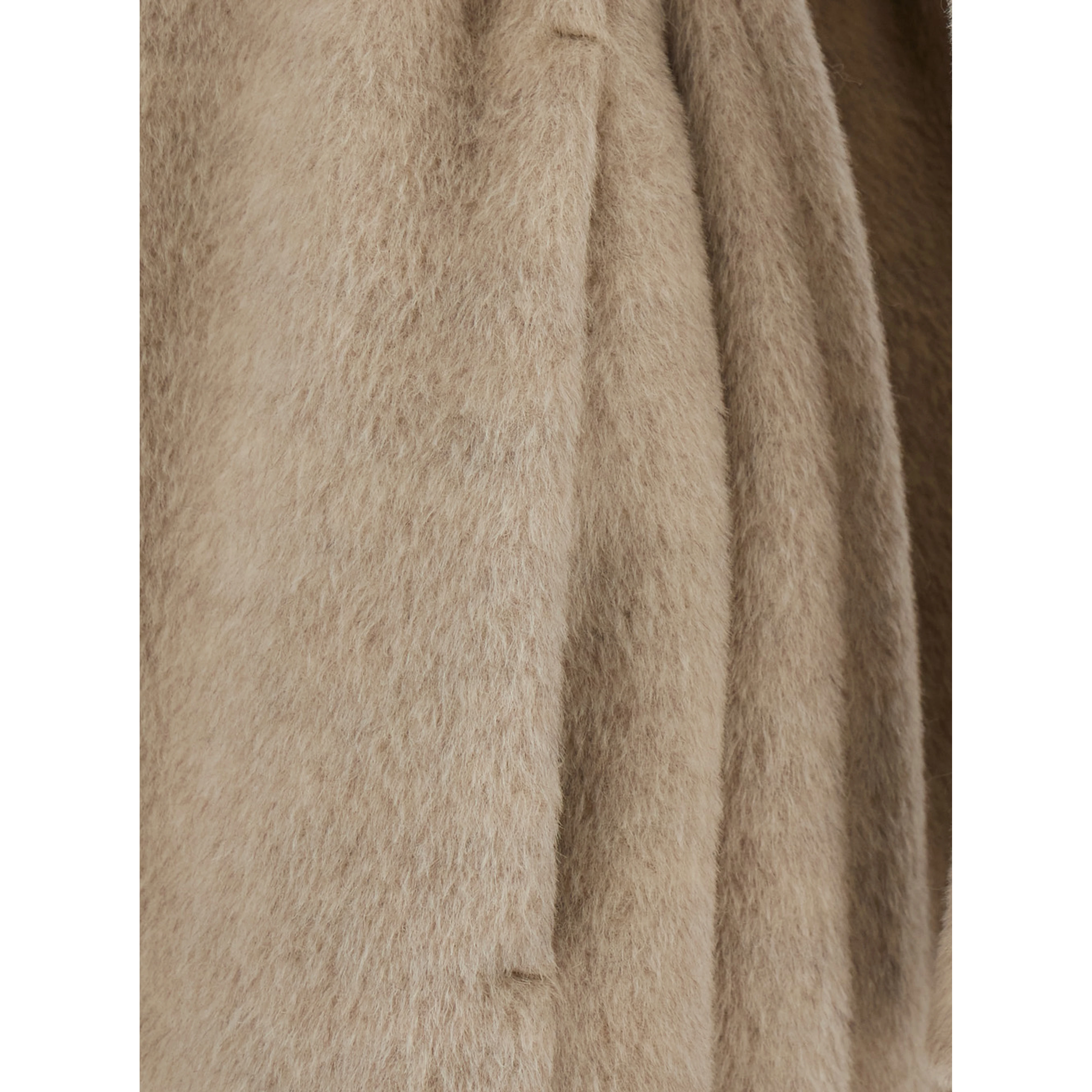 Tabarin Beige Coat with Notched Revers and Belt Closure on the Front in Wool for Women