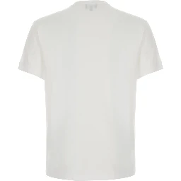 White Crew neck T-shirt with address print in cotton for men