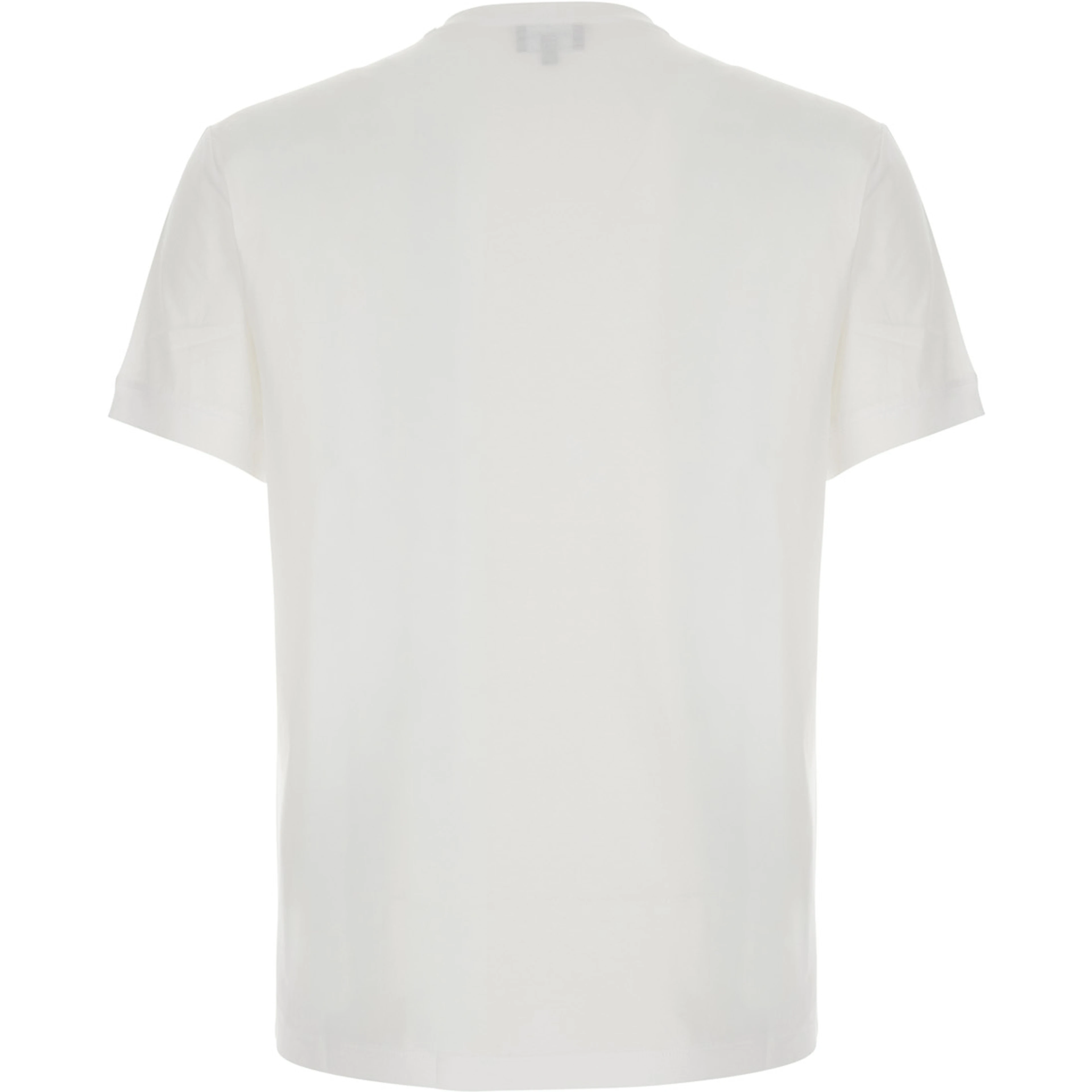 White Crew neck T-shirt with address print in cotton for men