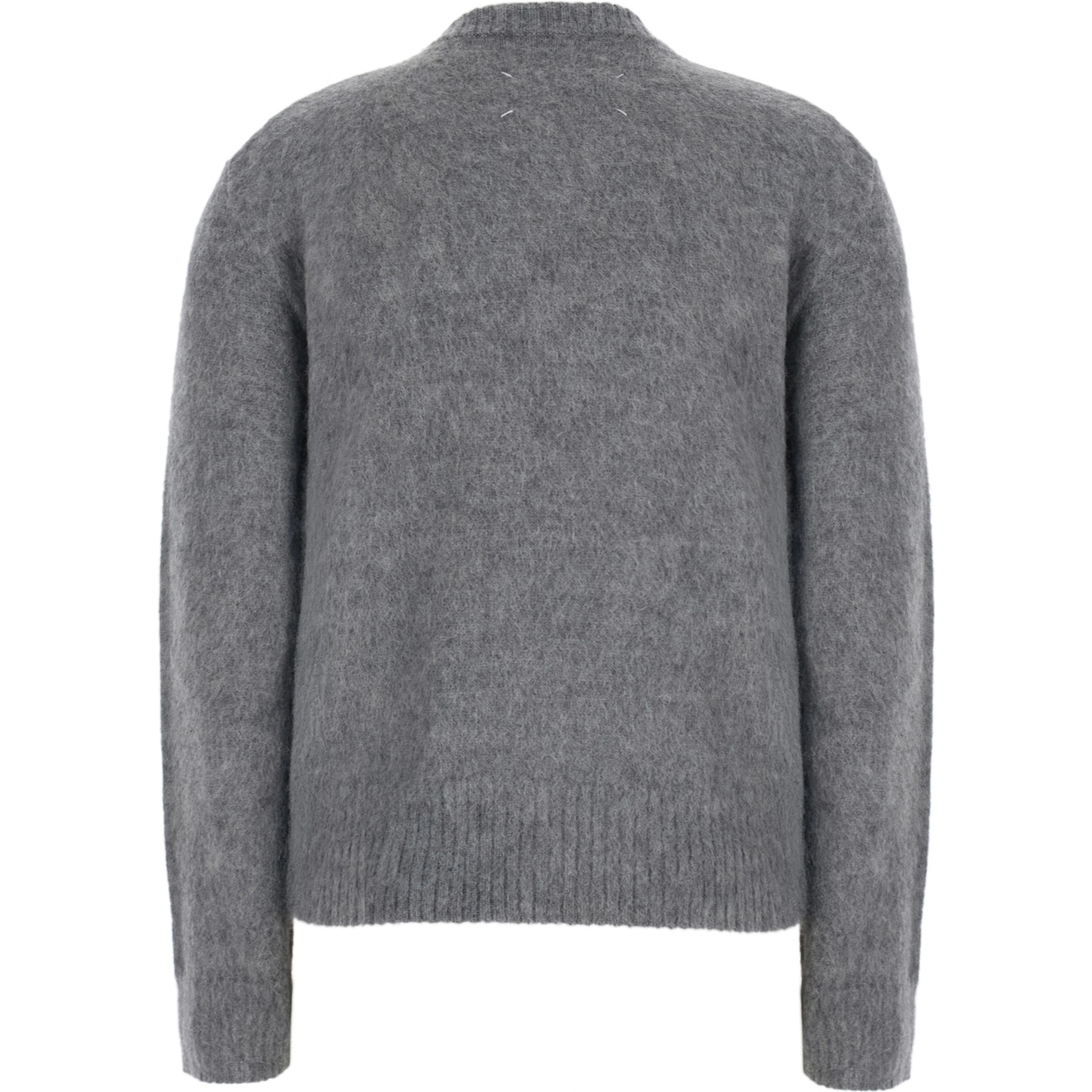 Gray Sweater with floral print and brushed effect in blend wool for women