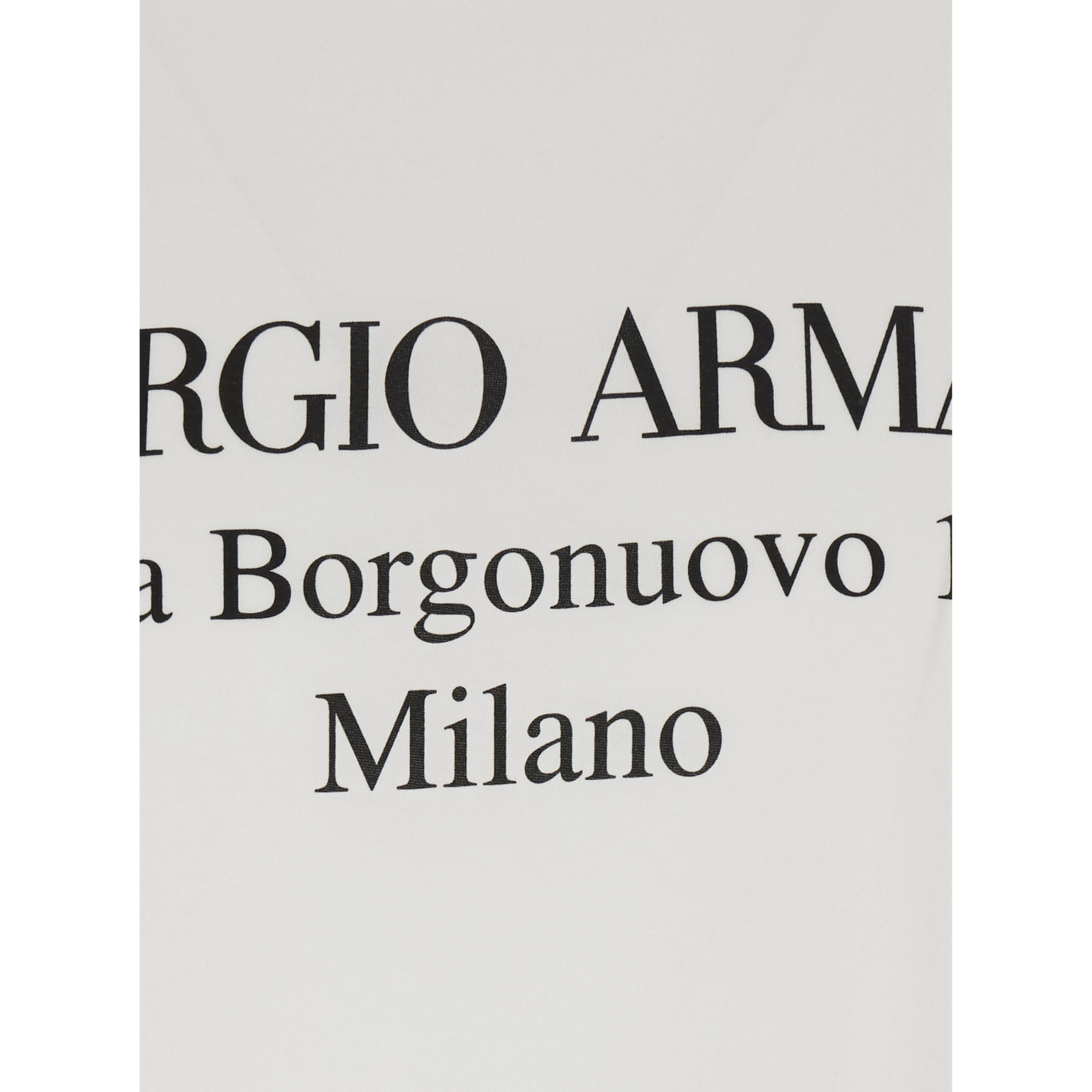 White Crew neck T-shirt with address print in cotton for men