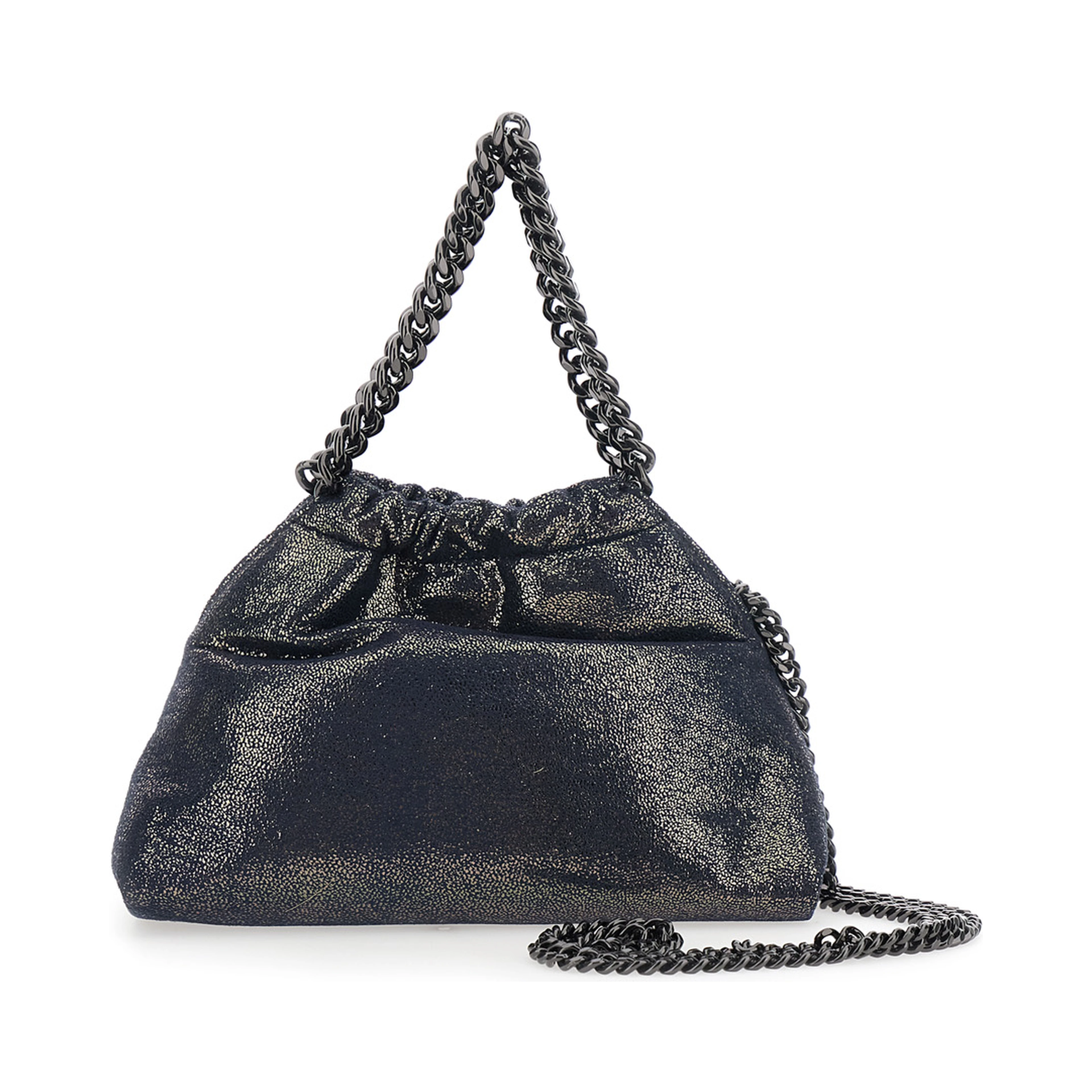 Falabella Blue Crossbody bag with drawstring closure and chain strap in ecoleather for women