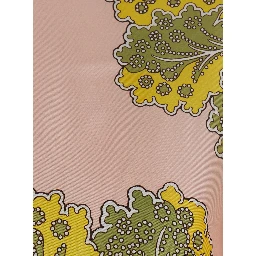 Magnifico Pink long dress with Bow on the Back and All-Over Floral Print in Silk for Women