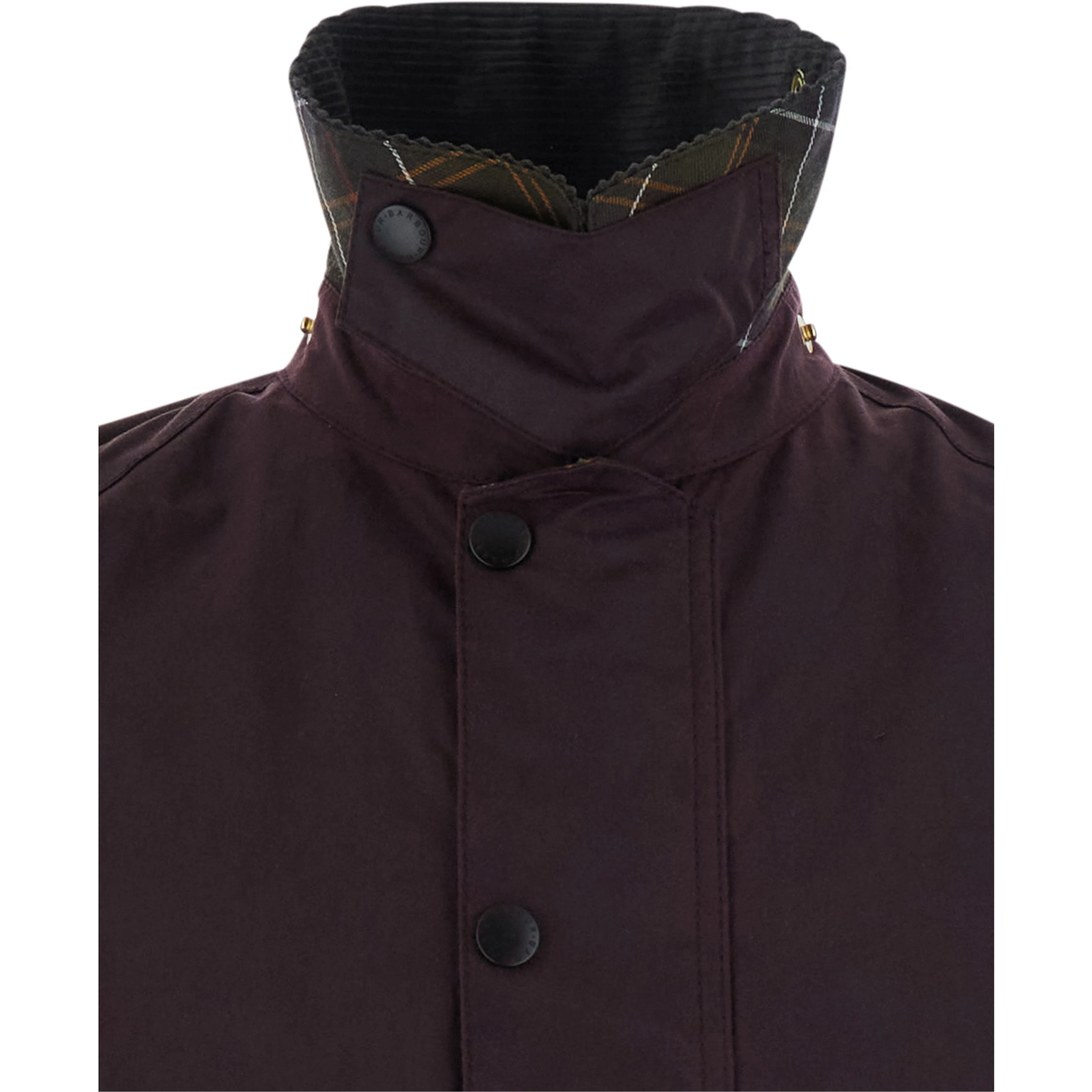Beaufort Bordeaux Jacket with ribbed collar and cuffs with Check motif in cotton for men