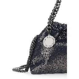 Falabella Blue Crossbody bag with drawstring closure and chain strap in ecoleather for women