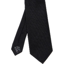 Black Tie with knot closure at the back in silk for men
