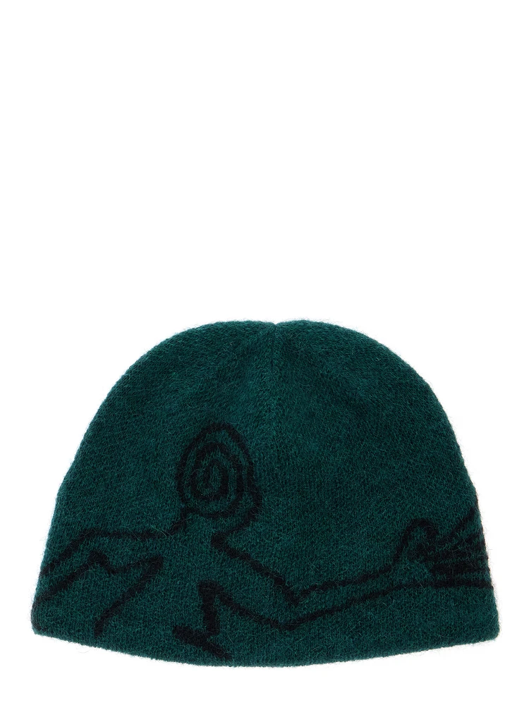 Cap with visor and tech fabric in green unisex