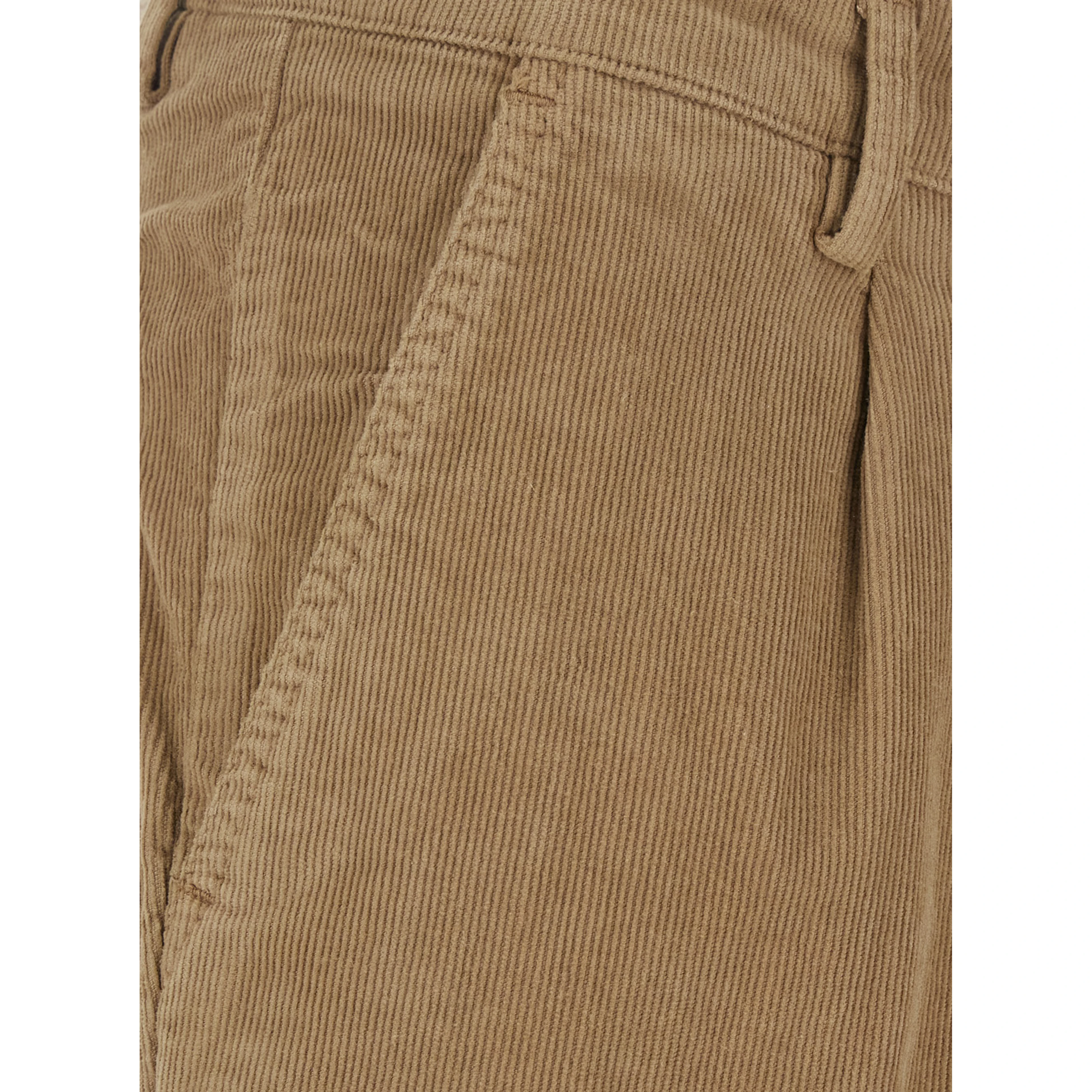 Day Off Beige Pants with Two Welt Pockets on the Back in Corduroy for Men