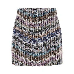 multicolor skirt with motif and all-over sequins in fabric women