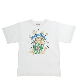 White Crew neck T-shirt with maxi print on the front in cotton Boy