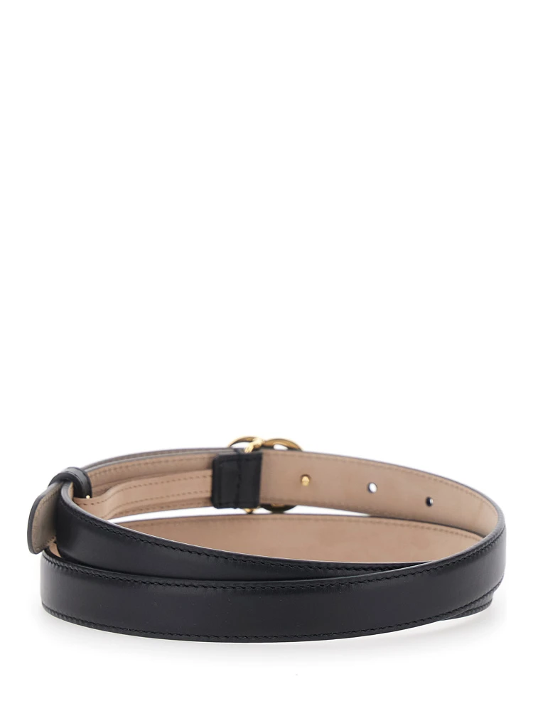 black Belt with GG buckle on the front in leather for women alternative