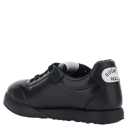 Black Low Top Sneaker with Logo Lettering on the Back and Logo Patch on the Tongue in Leather for Men