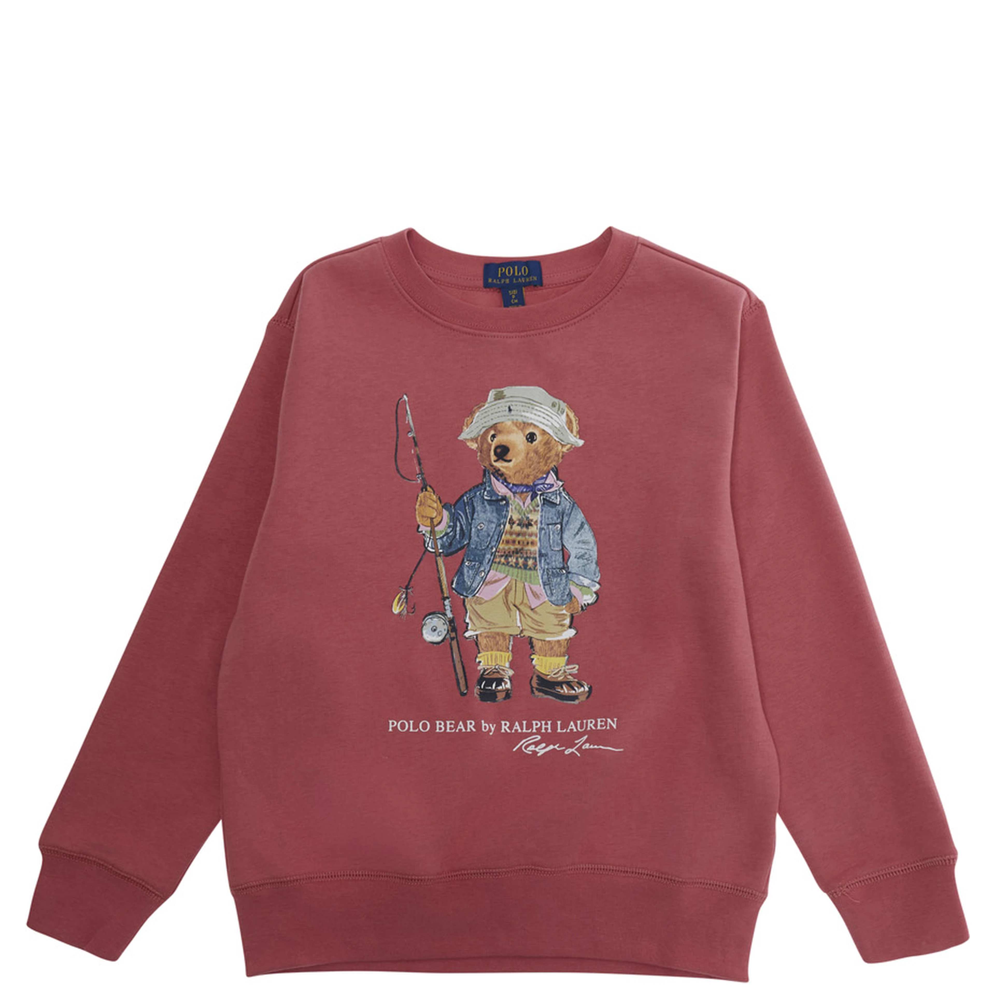 Red Crewneck sweatshirt with logo on the front in cotton boy