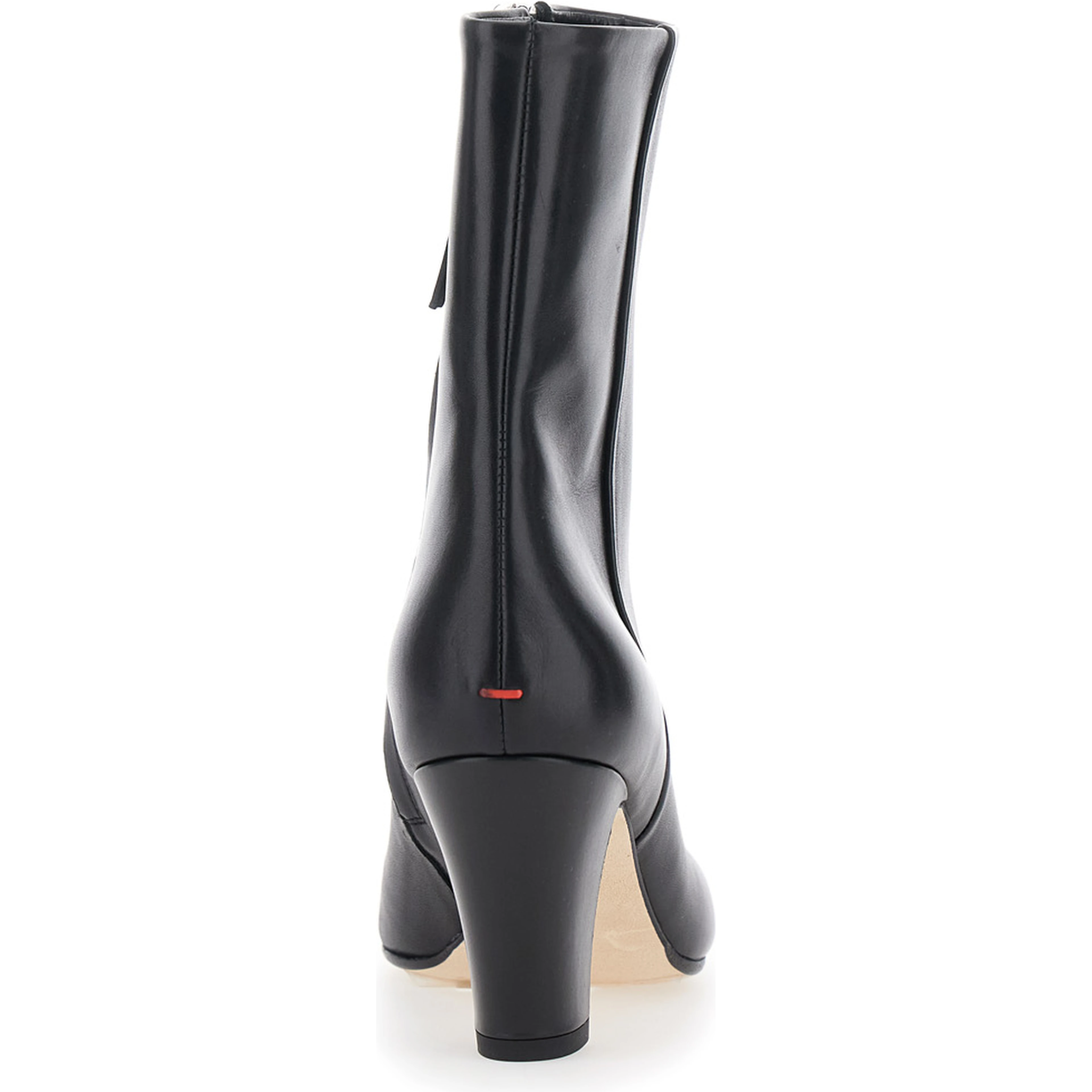 Maris Black Ankle Boots with Side Zip Closure and Medium Heel in Leather for Women