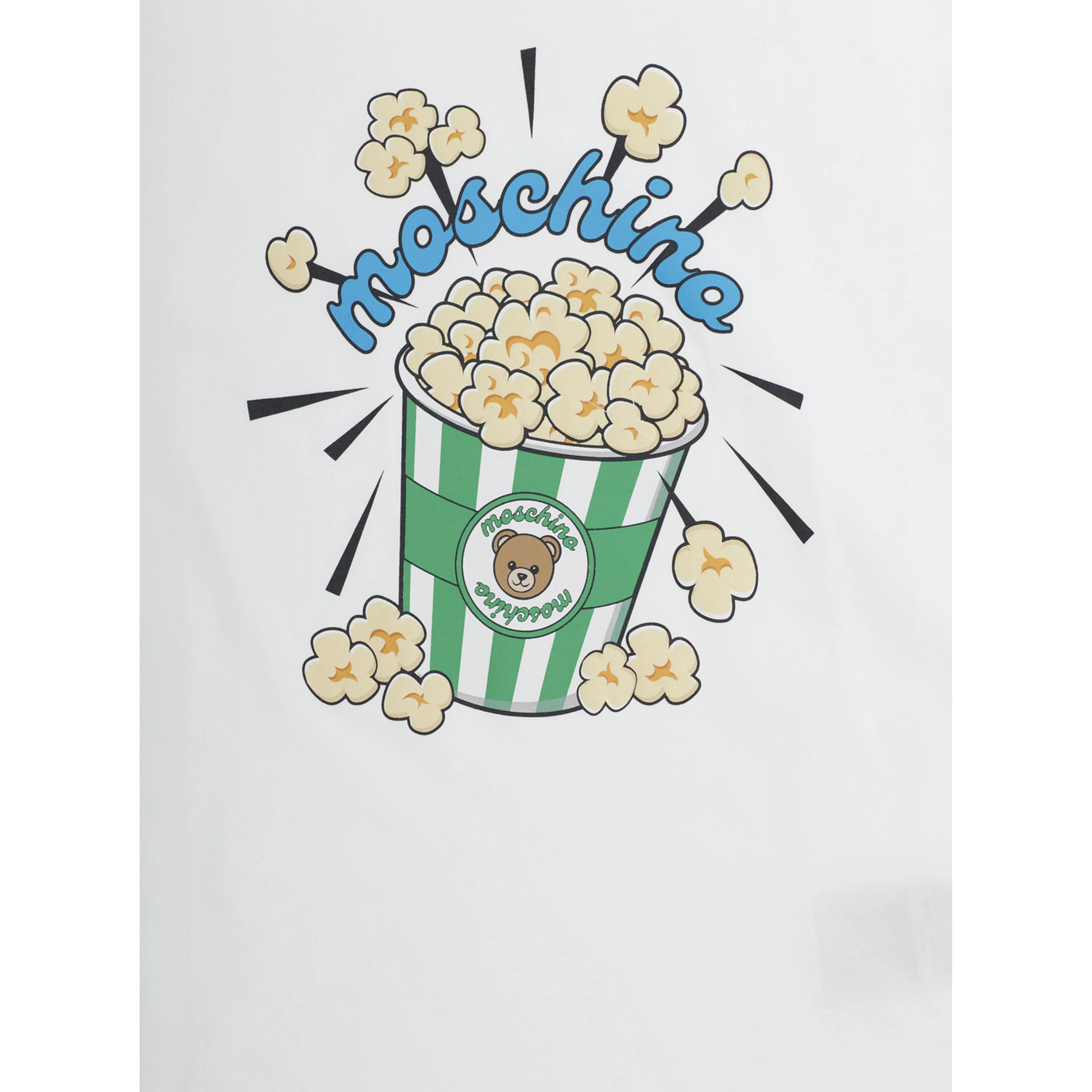 White Crew neck T-shirt with maxi print on the front in cotton Boy
