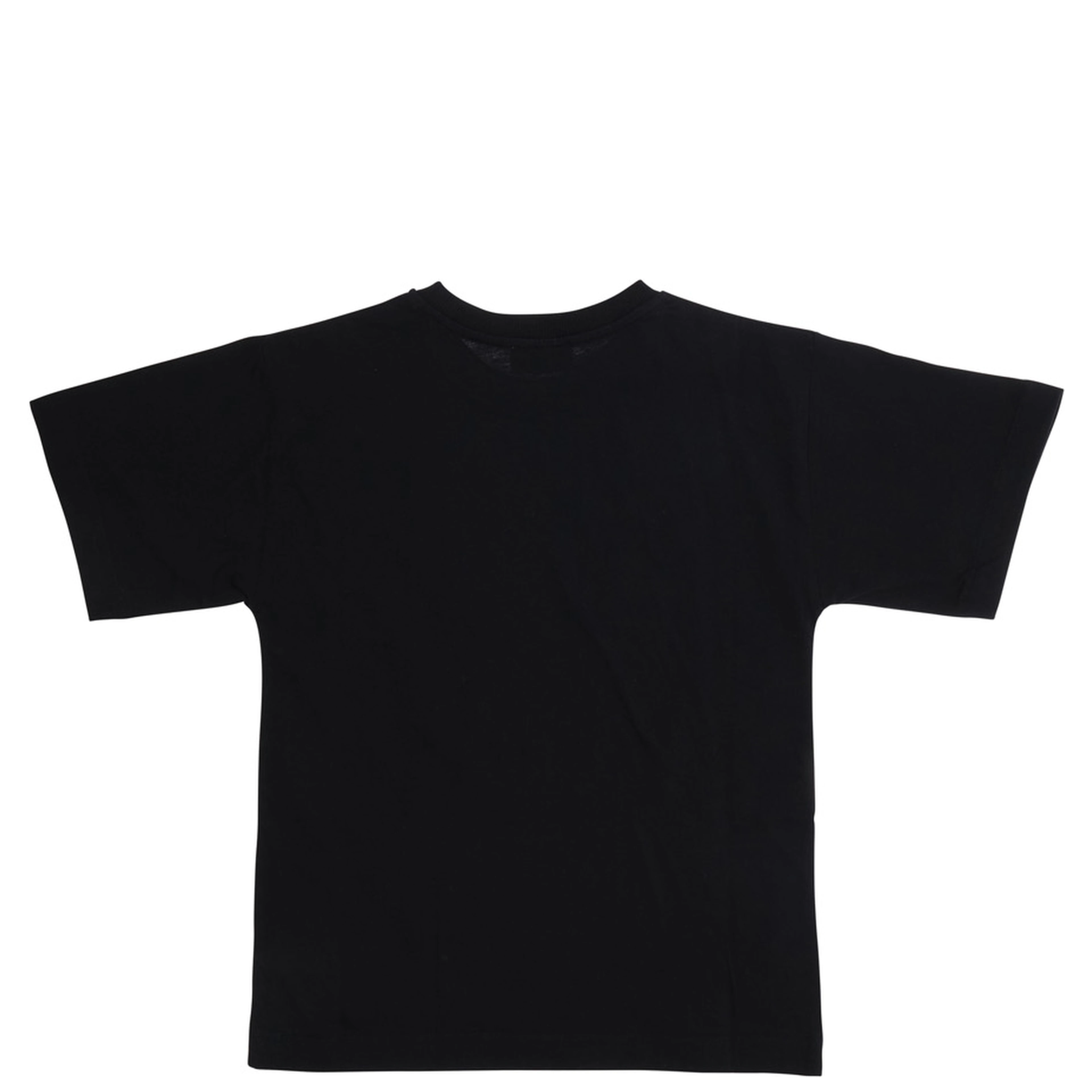 Black Crew neck T-shirt with maxi print on the front in cotton for Boy
