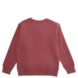 Red Crewneck sweatshirt with logo on the front in cotton boy
