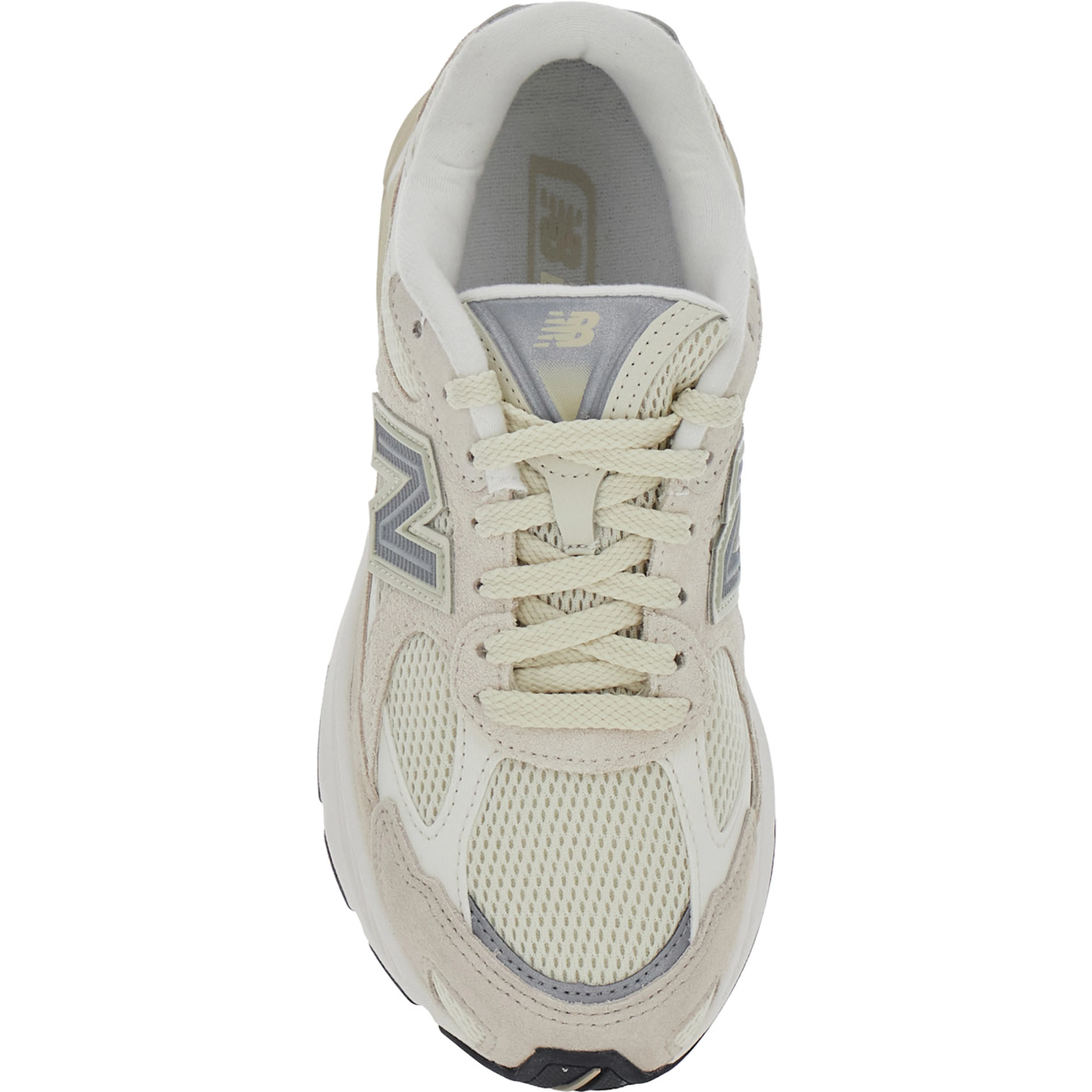 U2010 Gray Low Top Sneakers with Logo Patch on the Side in Leather and Tech Fabric Unisex