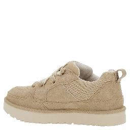 Sneakers Lo Lowmel with Mesh Inserts and Logo on the Side in Beige Suede Men