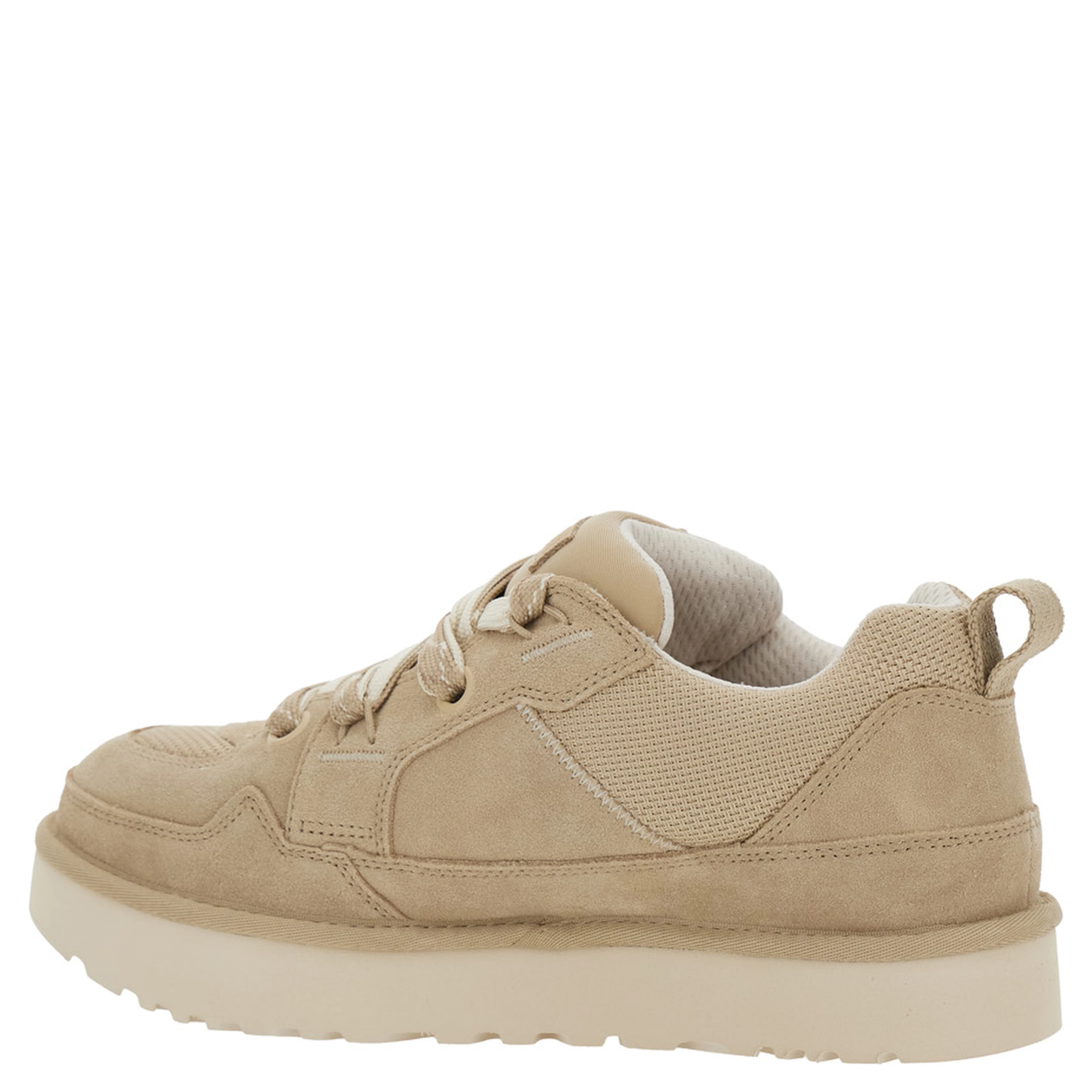Sneakers Lo Lowmel with Mesh Inserts and Logo on the Side in Beige Suede Men