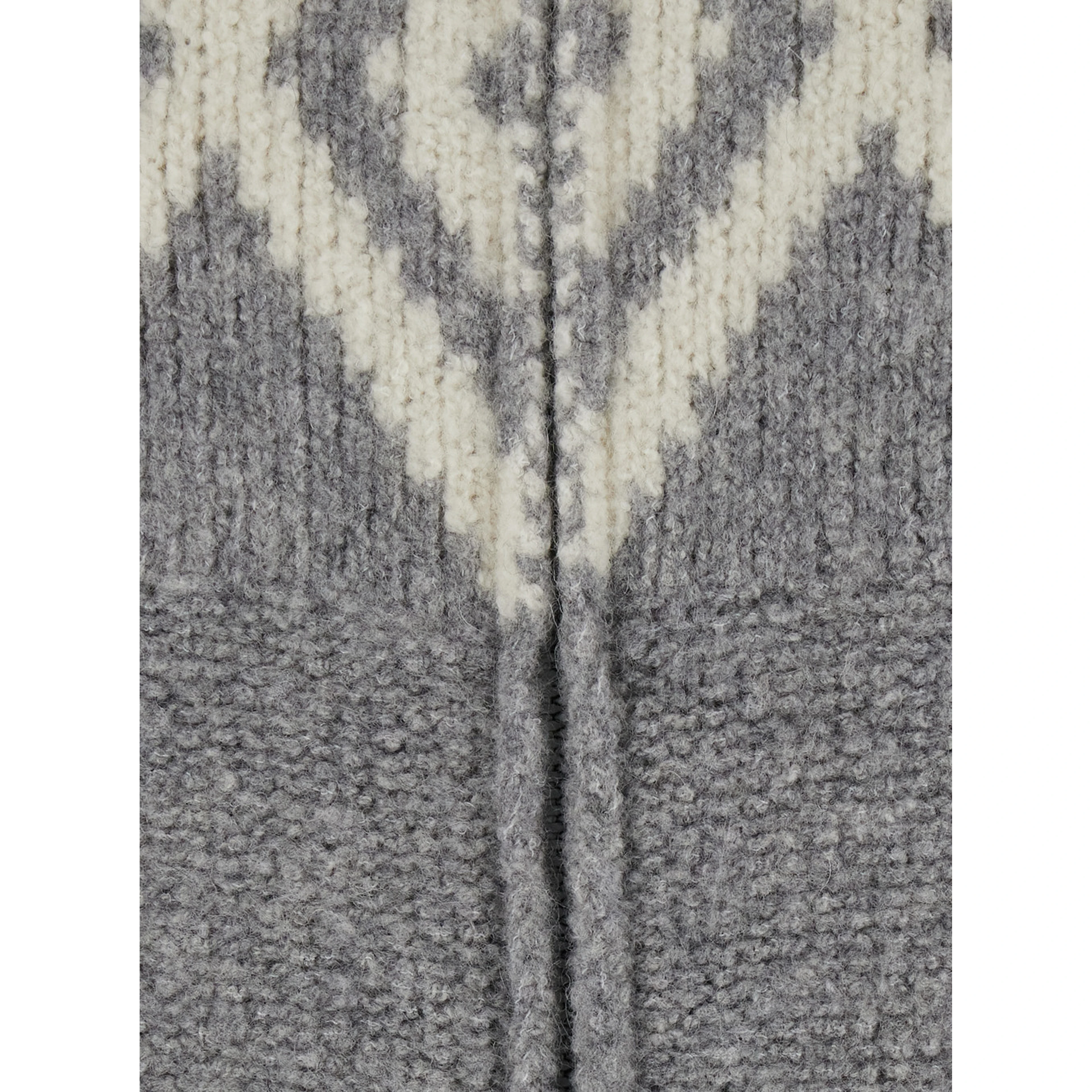 Multicolor Cardigan with high collar and motif in wool and cashmere for men