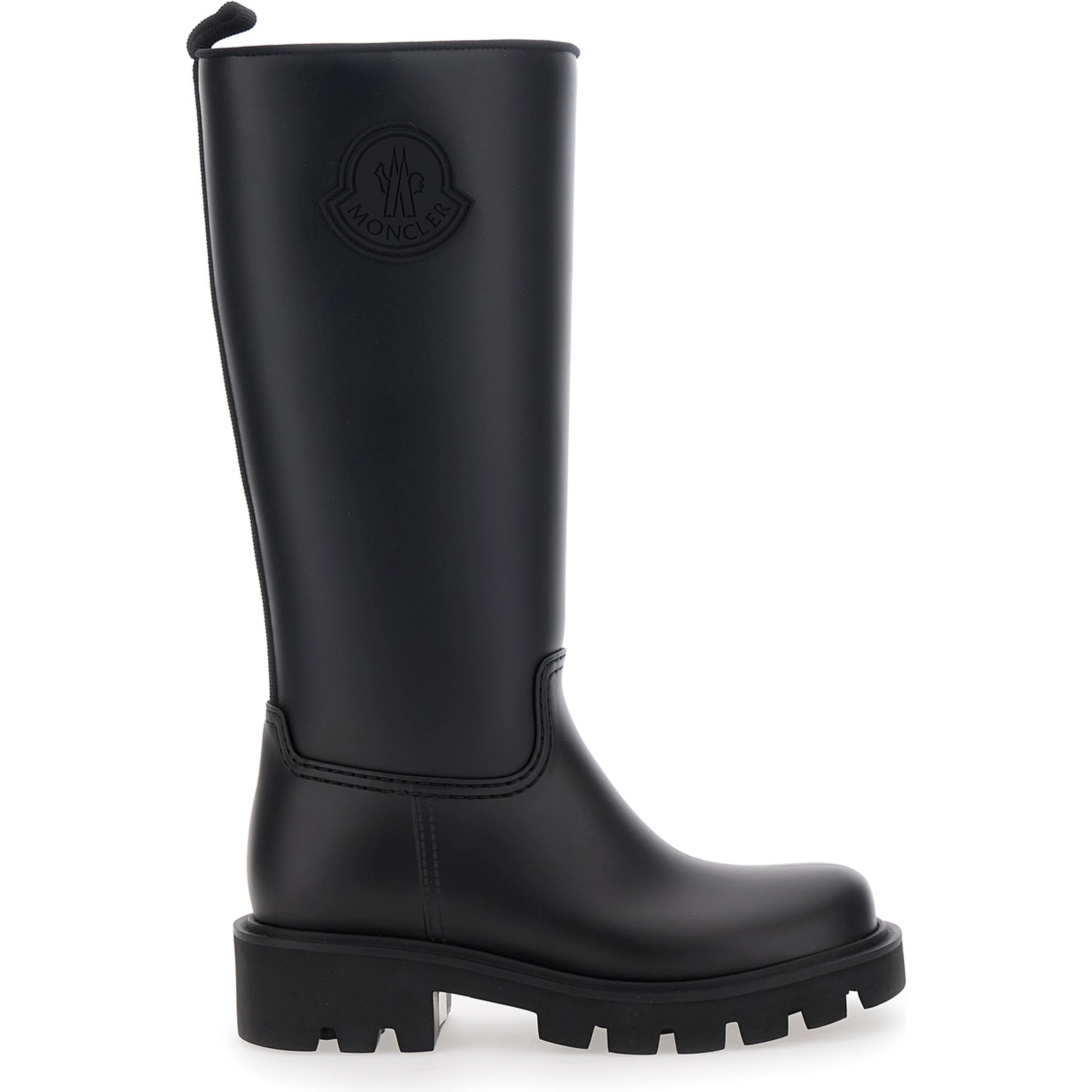 Kickstream Black Boots with Low Block Heel and Tonal Logo Patch on the Side in Tech Fabric Woman
