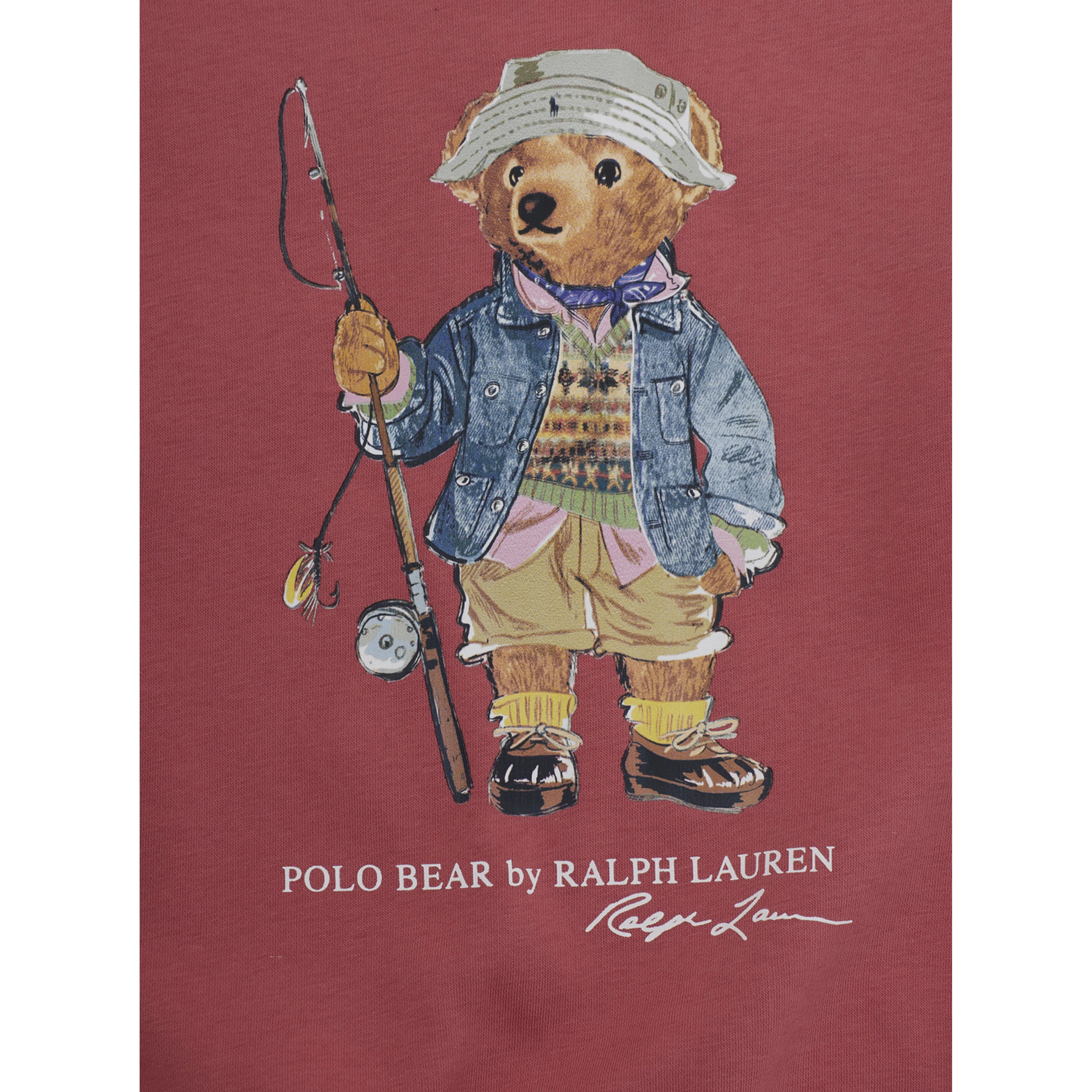 Red Crewneck sweatshirt with logo on the front in cotton boy