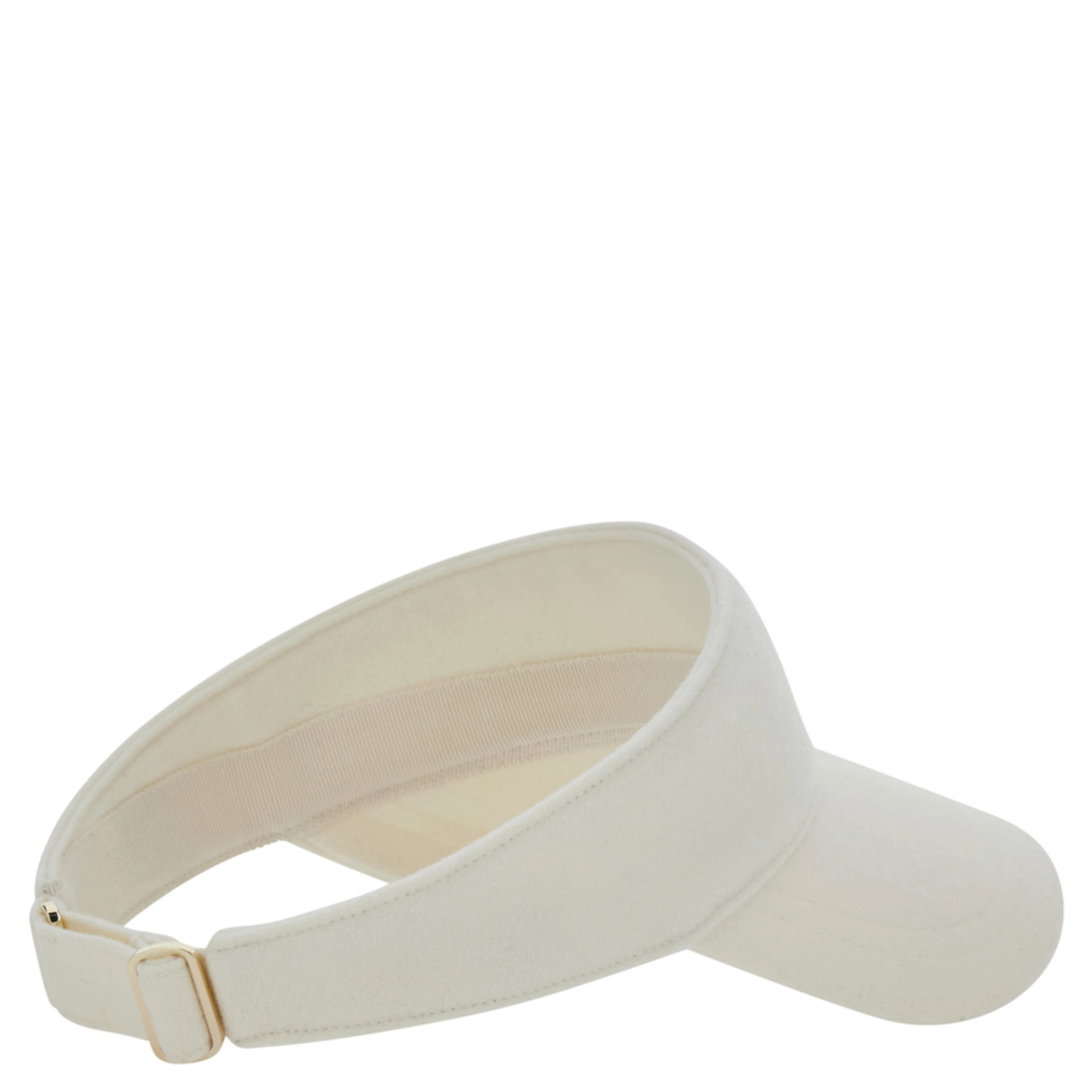Berkley White Visor with Curved Brim and Logo Plate on the Side in Wool for Women