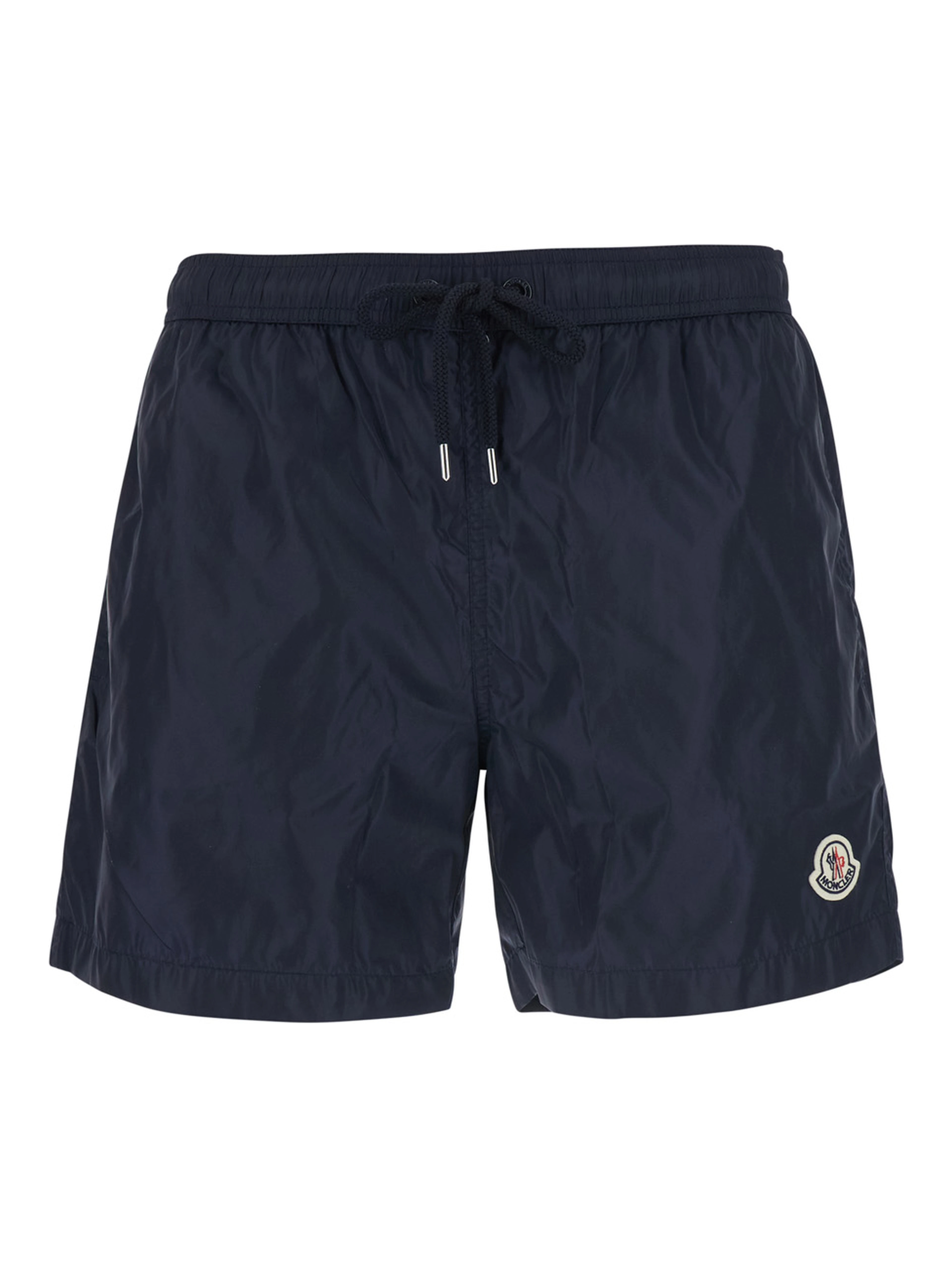 Blue Swim shorts with Elasticated Waist and Logo Patch on the Front in Tech Fabricc for Men