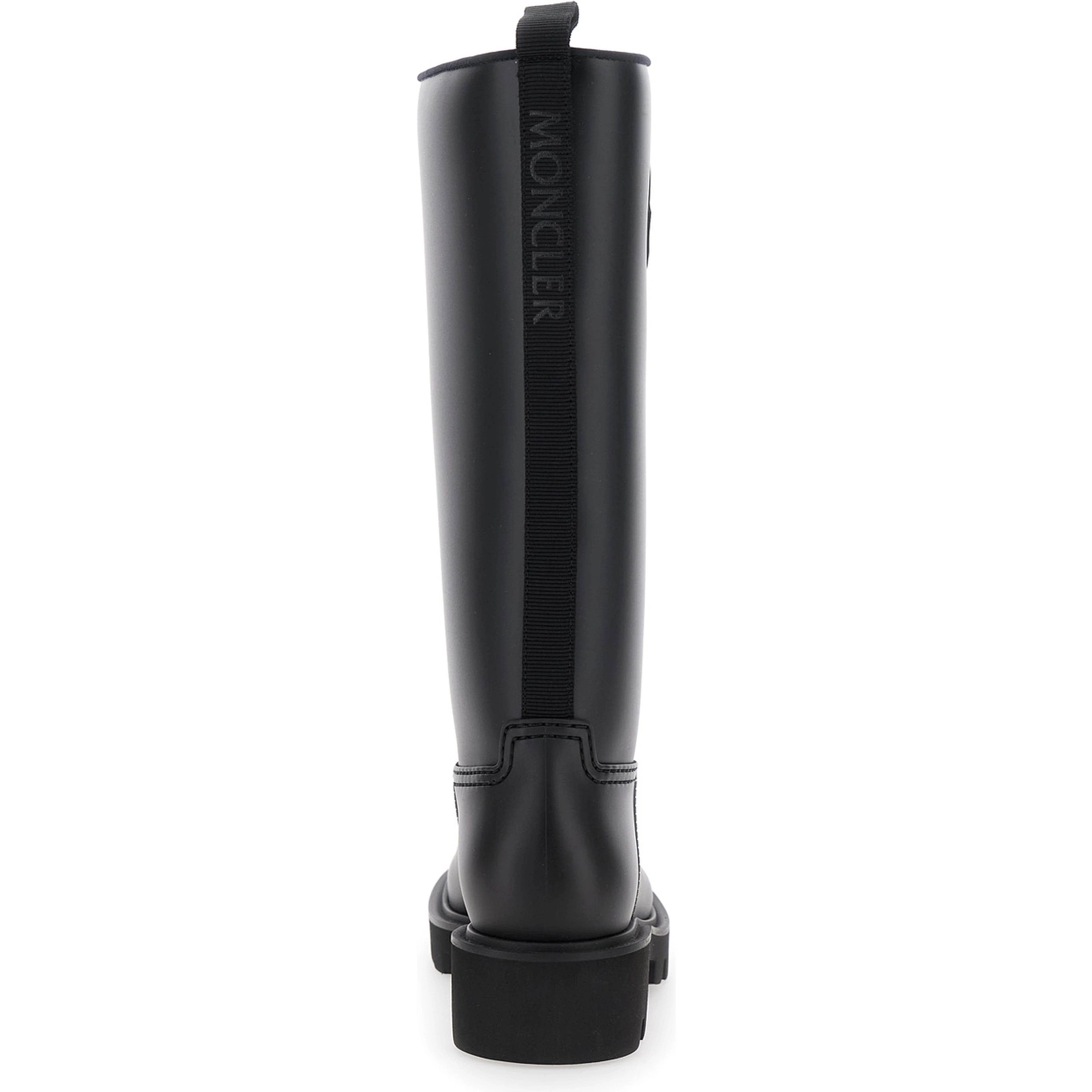 Kickstream Black Boots with Low Block Heel and Tonal Logo Patch on the Side in Tech Fabric Woman